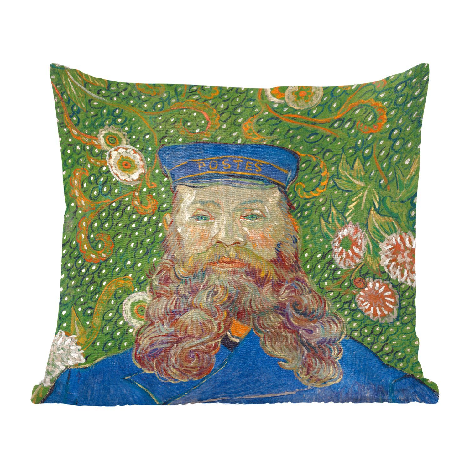 MuchoWow Dekokissen Porträt des Postboten Joseph Roulin - Vincent van Gogh, Zierkissen mit Füllung für Wohzimmer, Schlafzimmer, Deko, Sofakissen