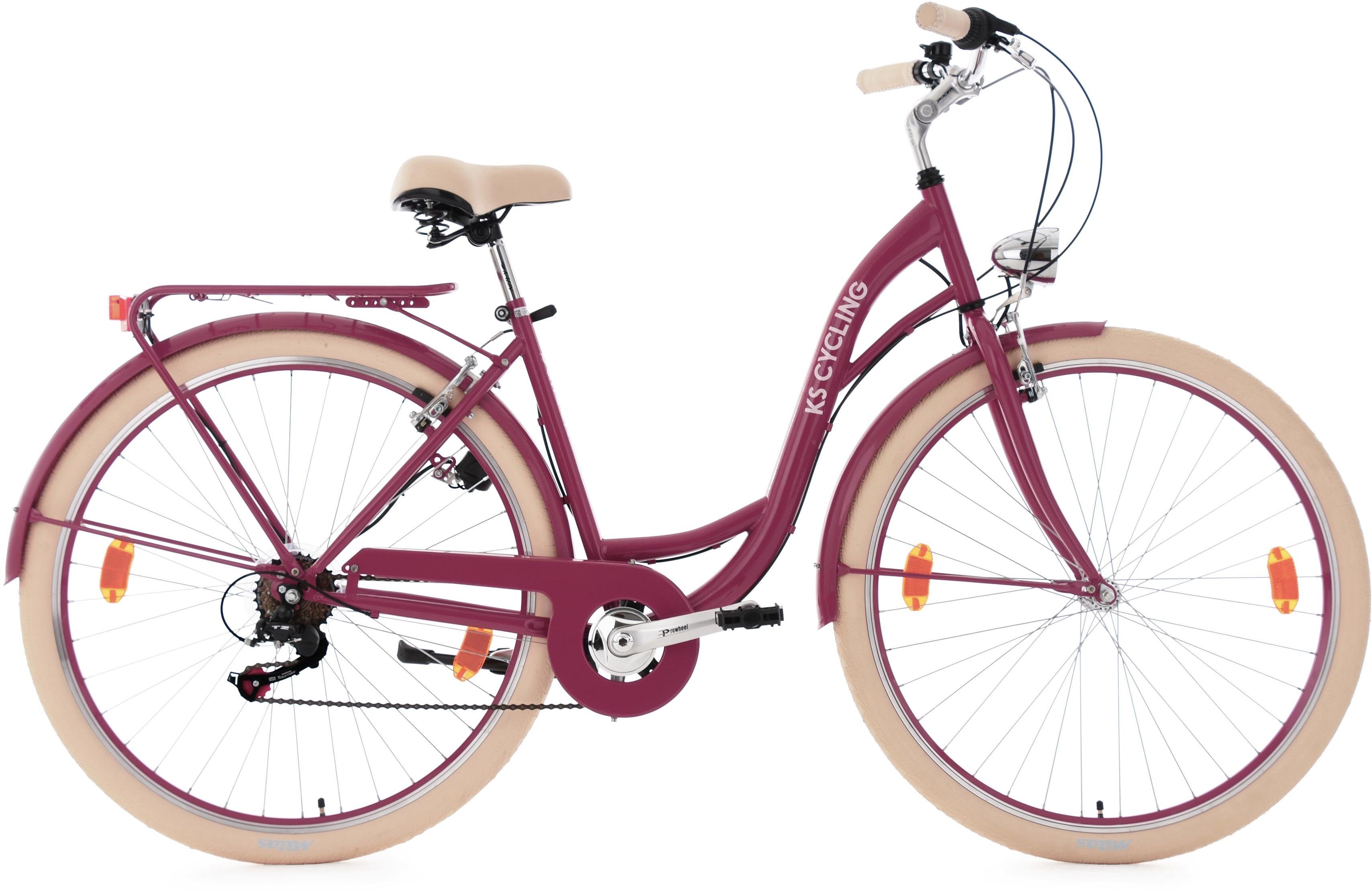 KS Cycling Cityrad Balloon, 6 Gang Shimano Tourney RD-TZ 50 Schaltwerk, Kettenschaltung, für Herren, Kettenschaltung