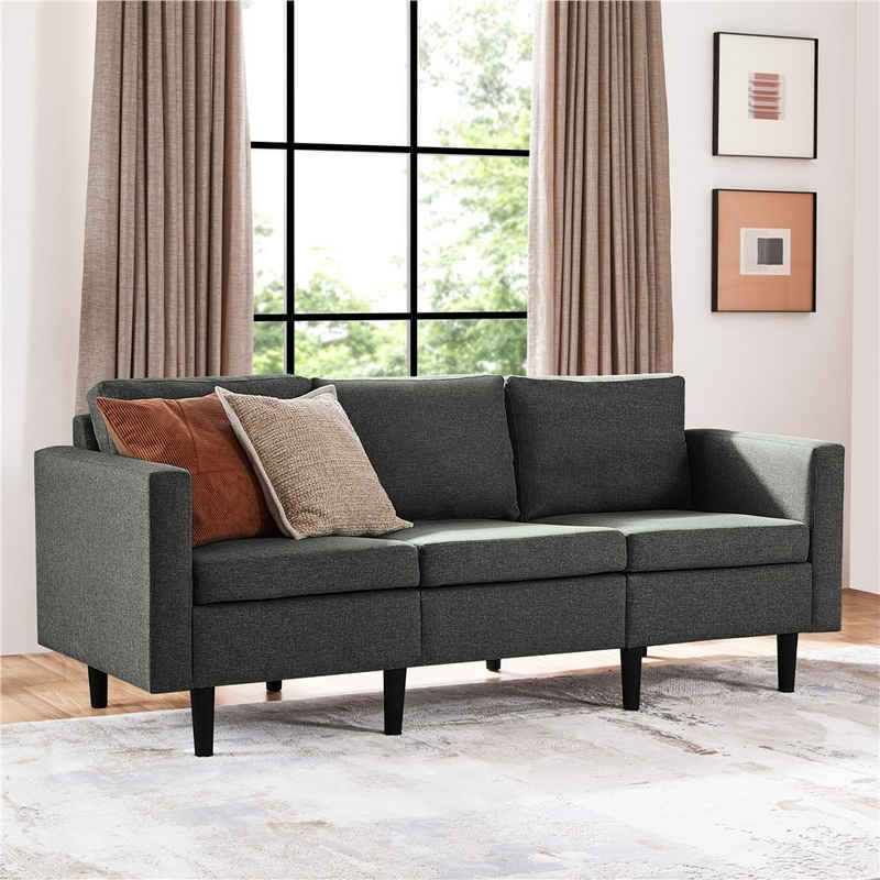 Yaheetech Schlafsofa, 3-Sitzer-Sofa Couch Polstersofa für 3 Personen, max.340 KG belastbar