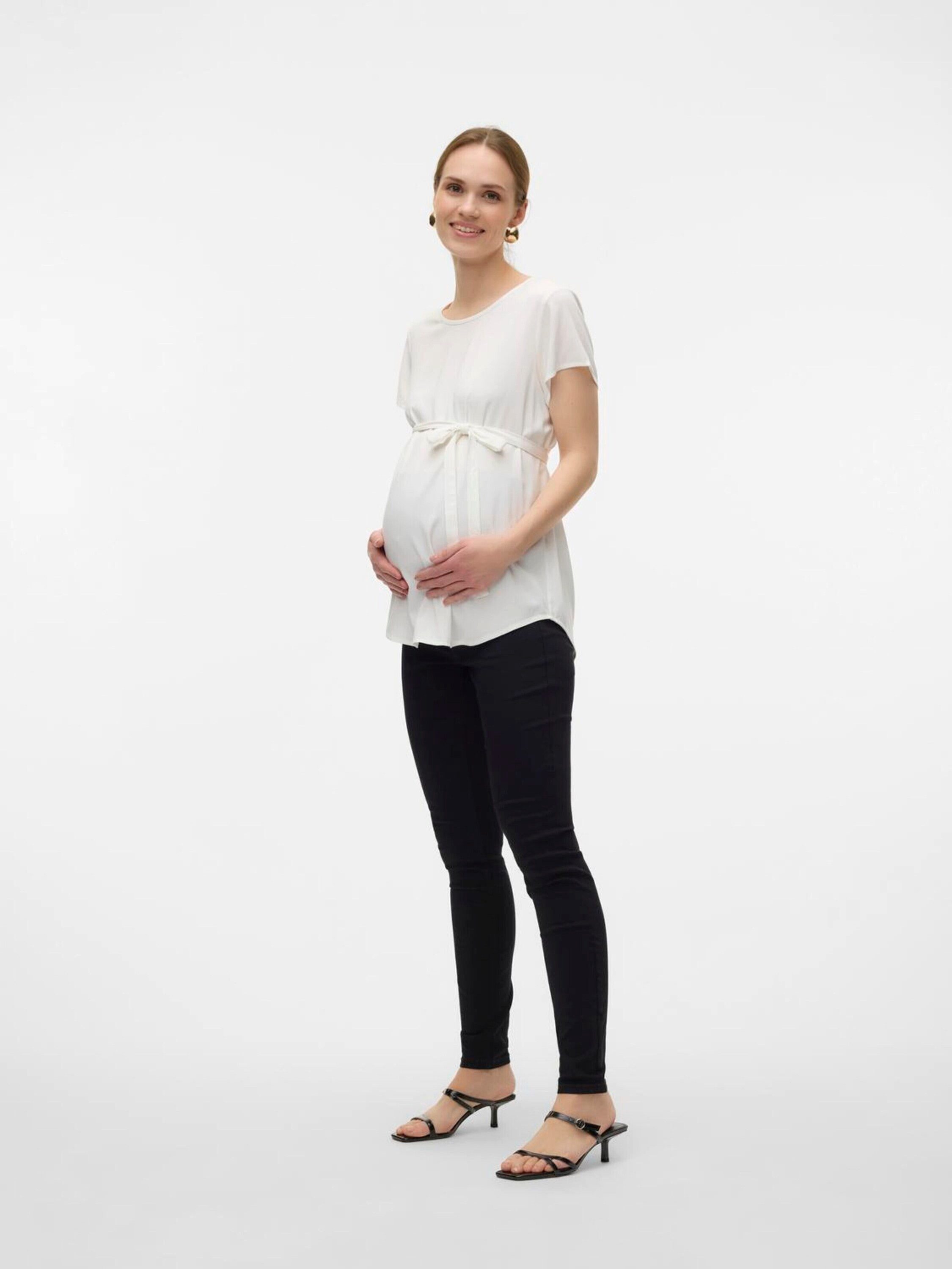 Vero Moda Maternity Kurzarmbluse BELLA (1-tlg) Drapiert/gerafft