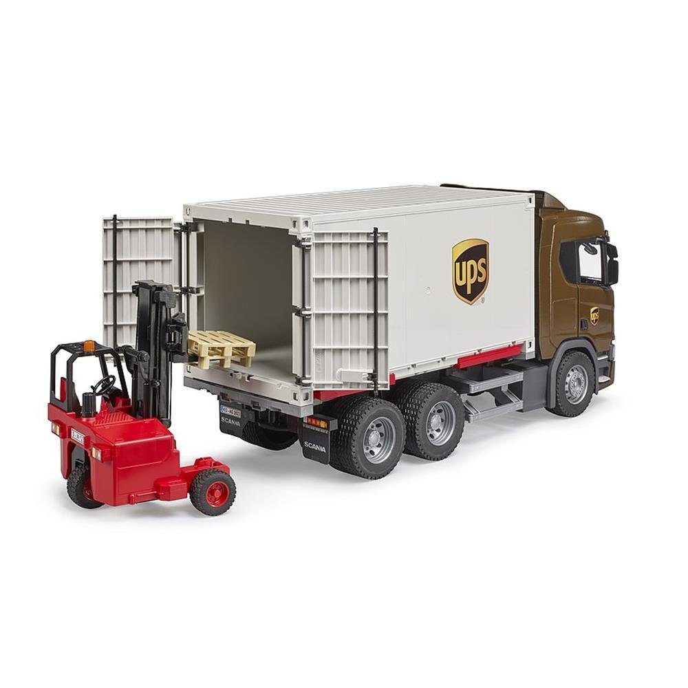 Bruder® Spielzeug-LKW 03582 Scania Super 560R UPS Logistik-LKW mit Mitnahmestapler, 1:16