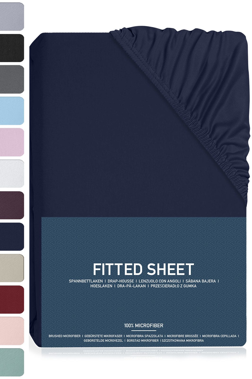 BRB HOME Spannbettlaken Spannbettlaken Gebürstete Mikrofaser, Polyester, Gummizug: Rundum, (1 Stück), Polyester für Boxspringbett und Topper bis 30 cm