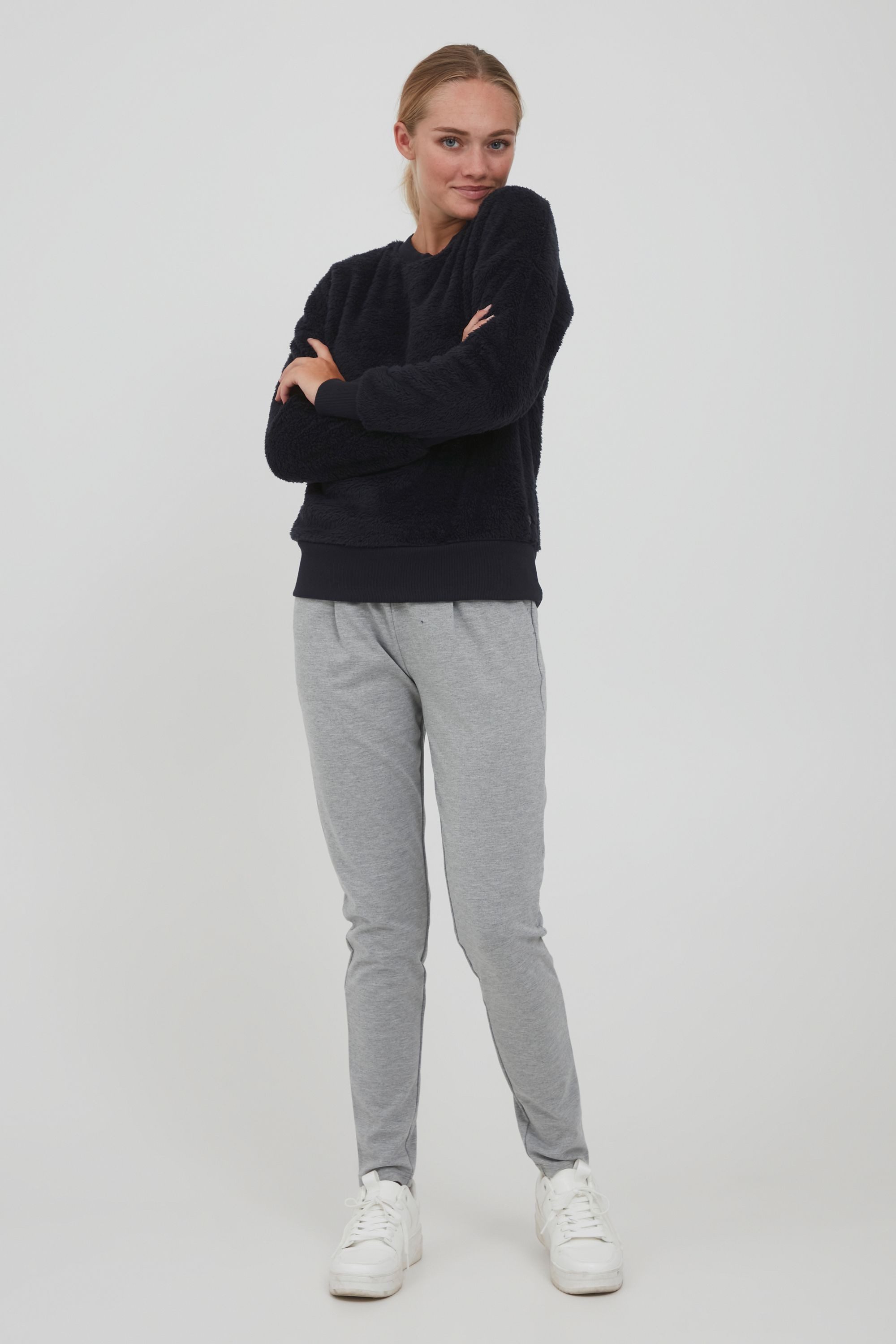 OXMO Rundhalspullover OXAnnica Teddy Pullover mit günstig online kaufen