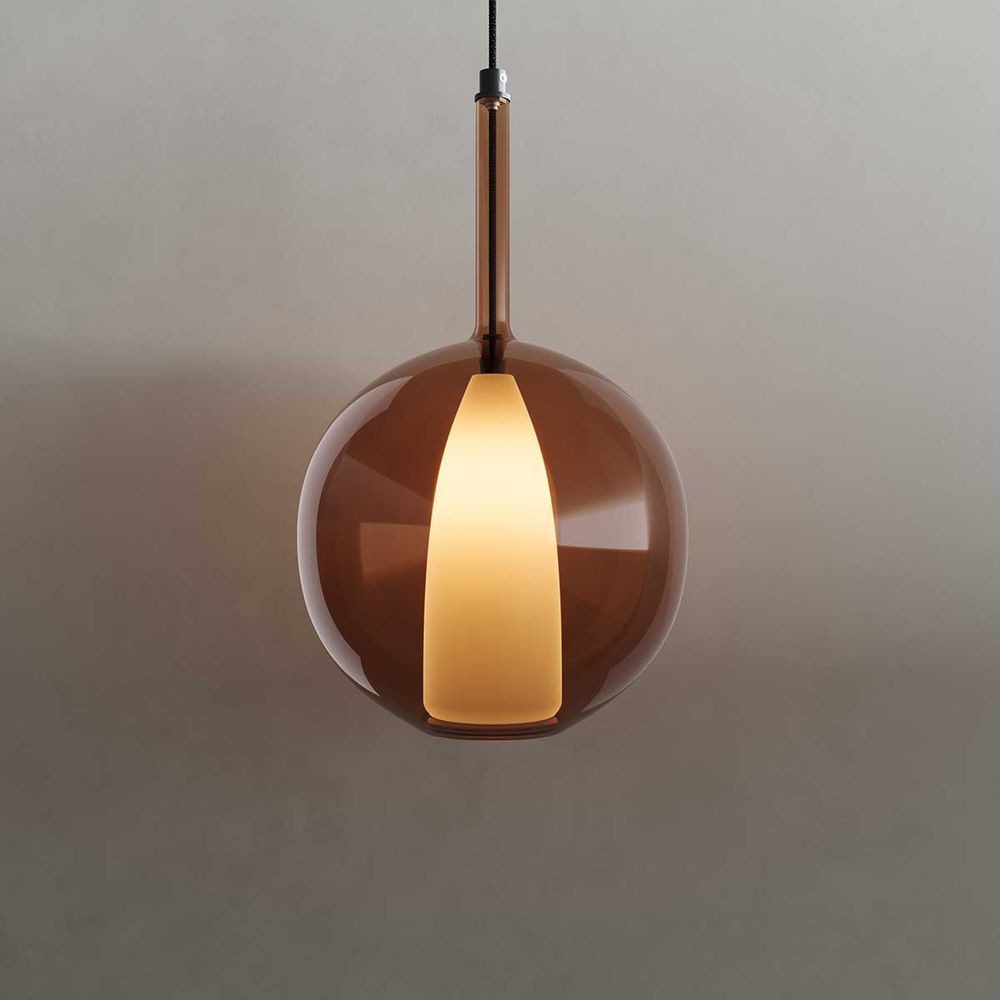 s.luce Pendelleuchte Belluna 150cm Textilkabel Glas günstig online kaufen