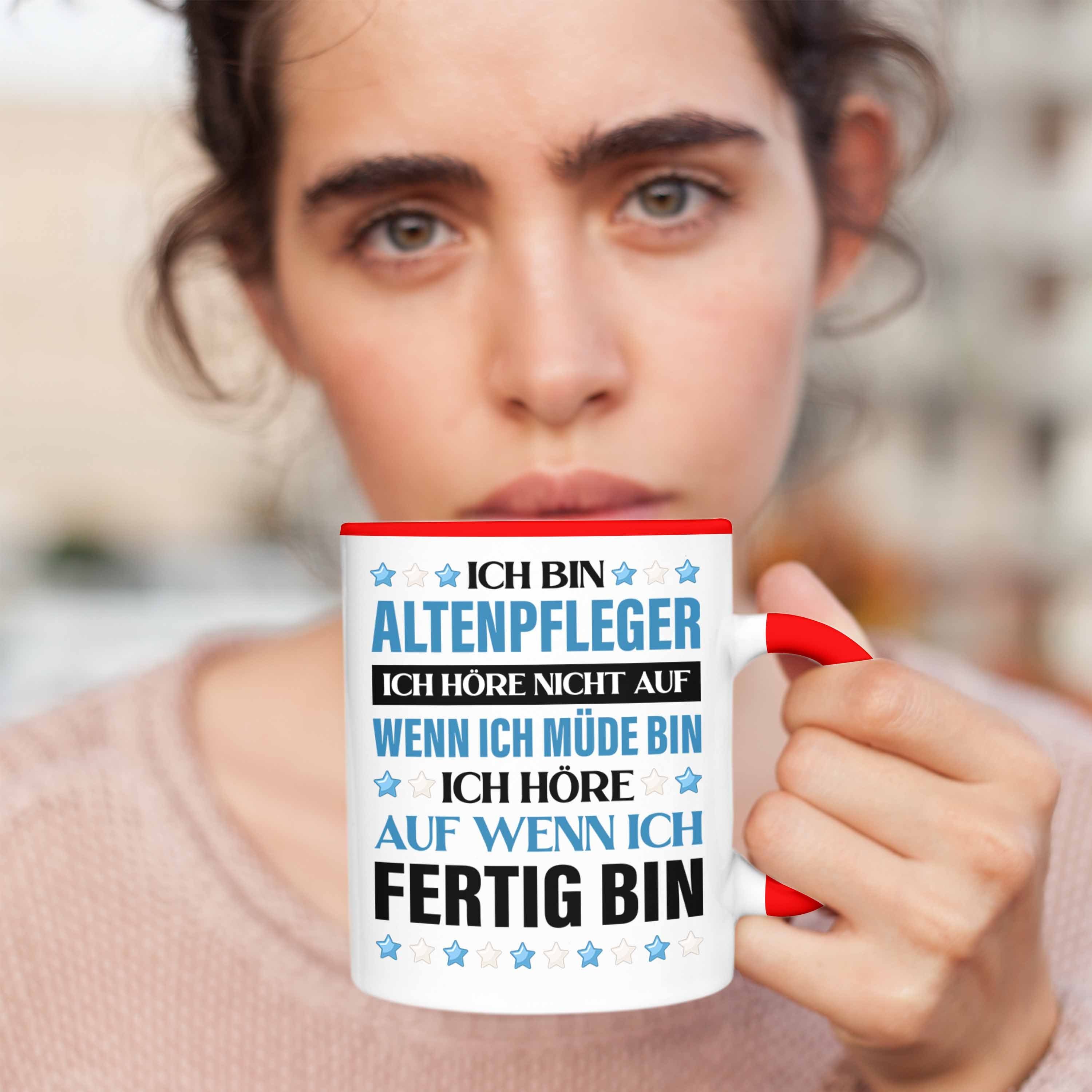 Trendation Tasse Trendation - Altenpfleger Rot Zubehör Geschenkidee Pfleger Kaffeetasse Tasse Lustig Geschenke