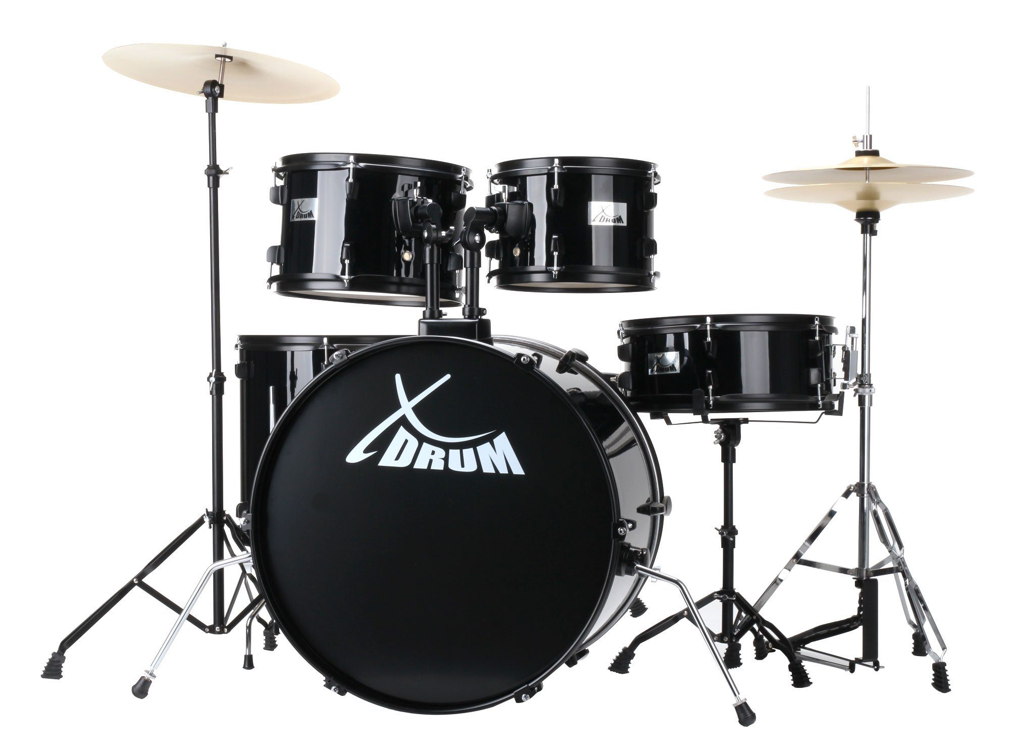 XDrum Schlagzeug Rookie 22" Fusion,Komplettes Drumset, inkl. Hocker & Drumsticks, Kesselgrößen: 22" BD, 12", 13", 16" TT, 14 SN