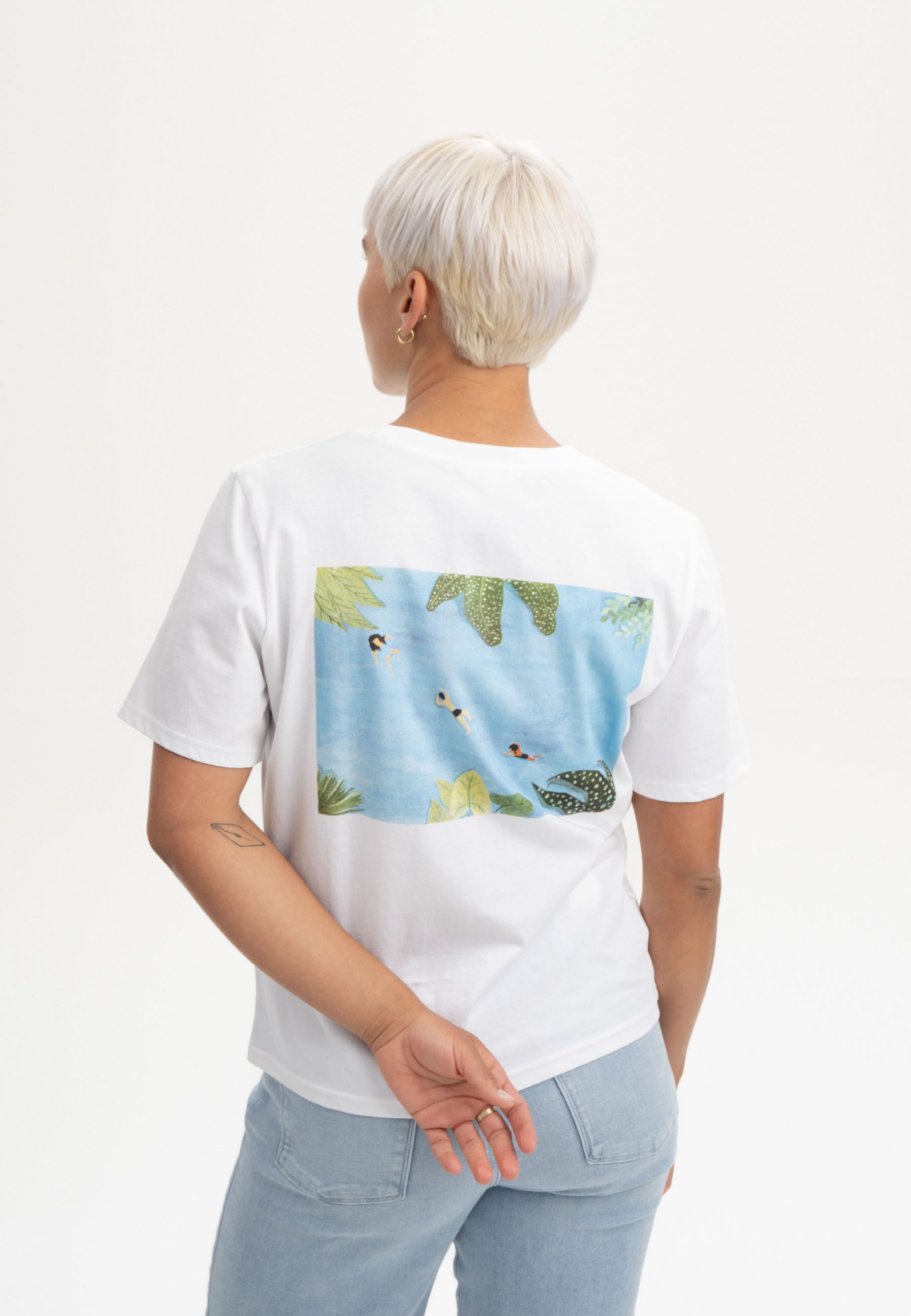 MELA Kurzarmshirt T-Shirt Style Artist Edition Atelier Mave Fein gerippter Kragen