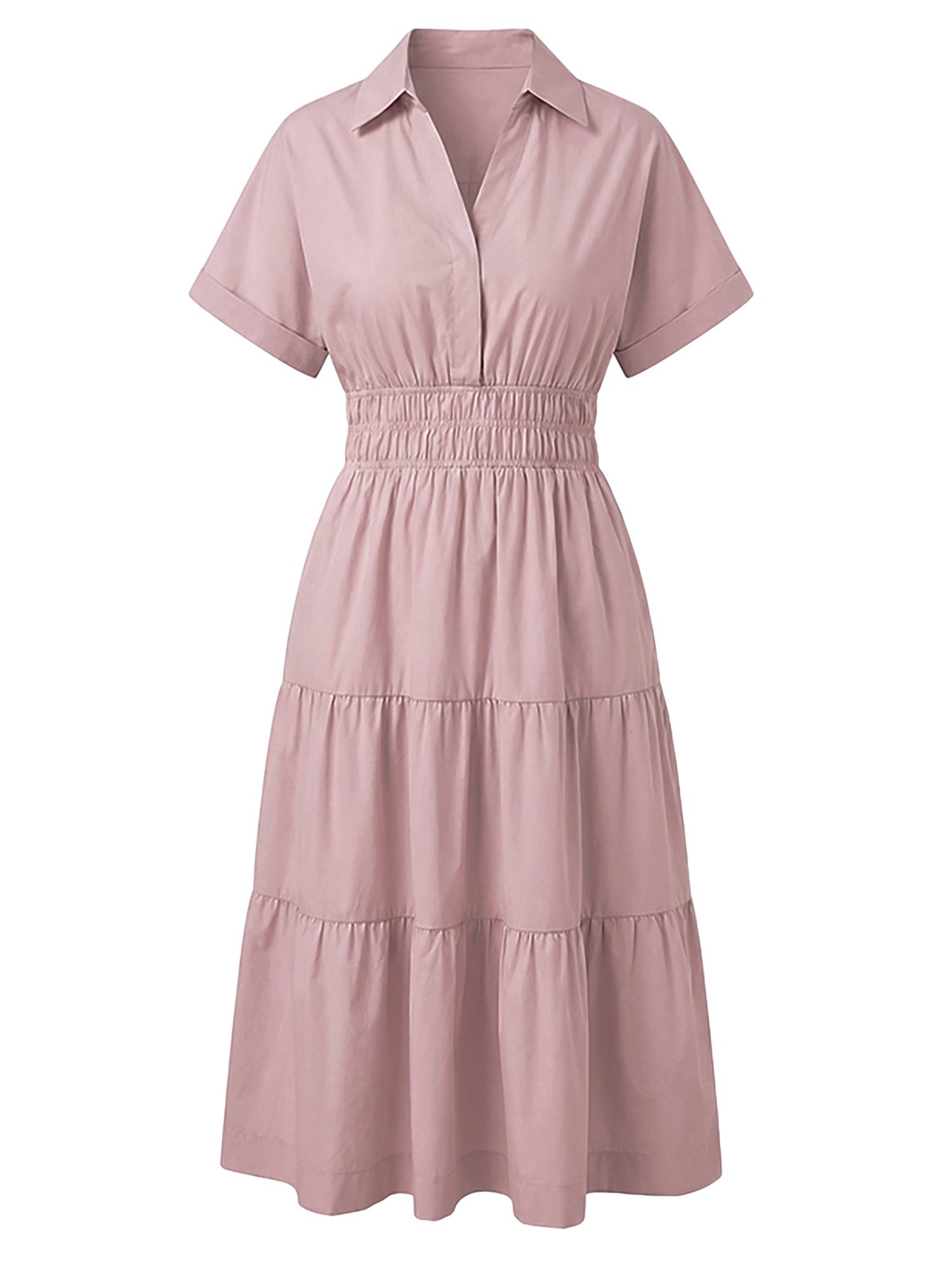 Imily Bela Maxikleid Damen Gerüschtes Fließendes Hemdkleid (Packung, 1-tlg. günstig online kaufen