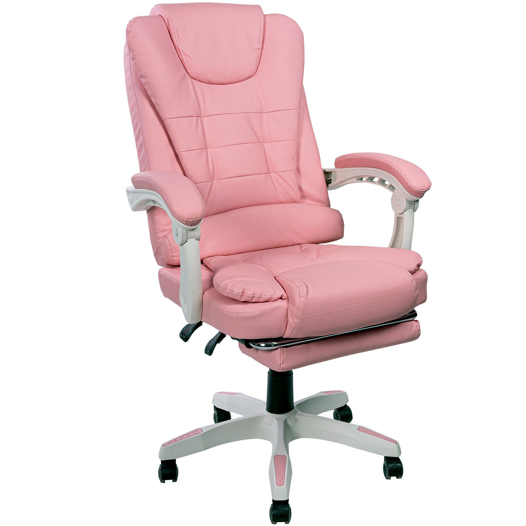 TRISENS Chefsessel Hector (1 Stück), Bürostuhl mit 3-Punkt-Armlehnen Home Office Chair im Lederoptik-Design Rosa