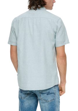QS Kurzarmhemd Slim: Hemd aus Leinenmix