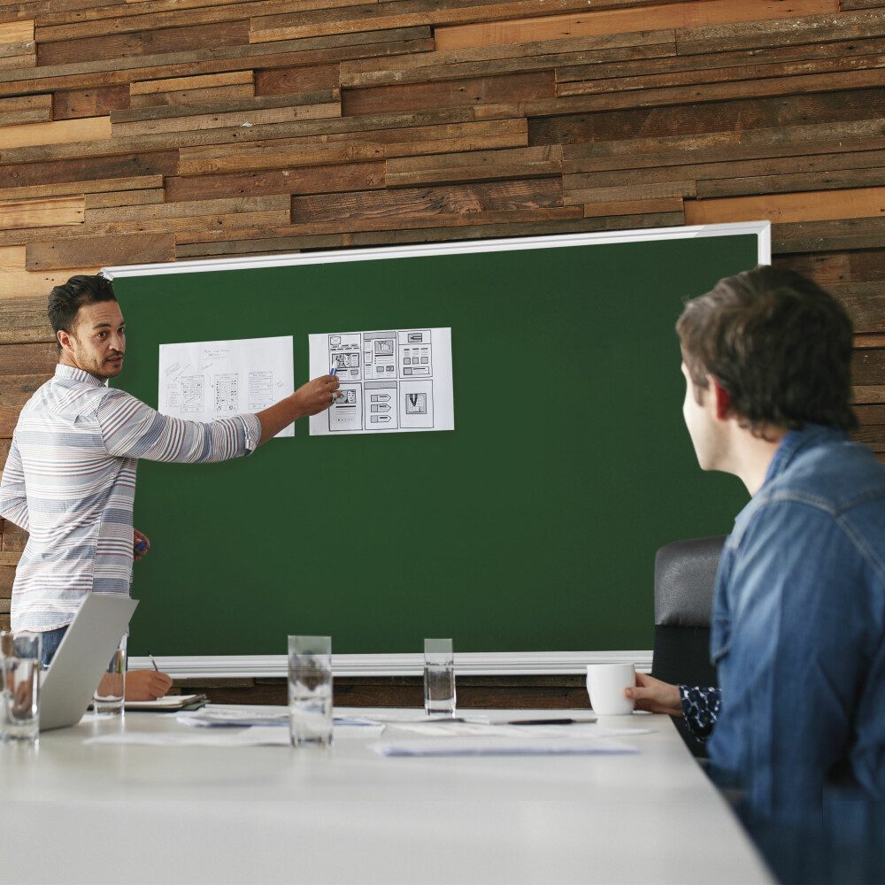 magnetoplan® Anzeigetafel Kreidetafel SP - 90x60cm - magnethaftend - Ablageschale - Dunkelgrün (1-St)