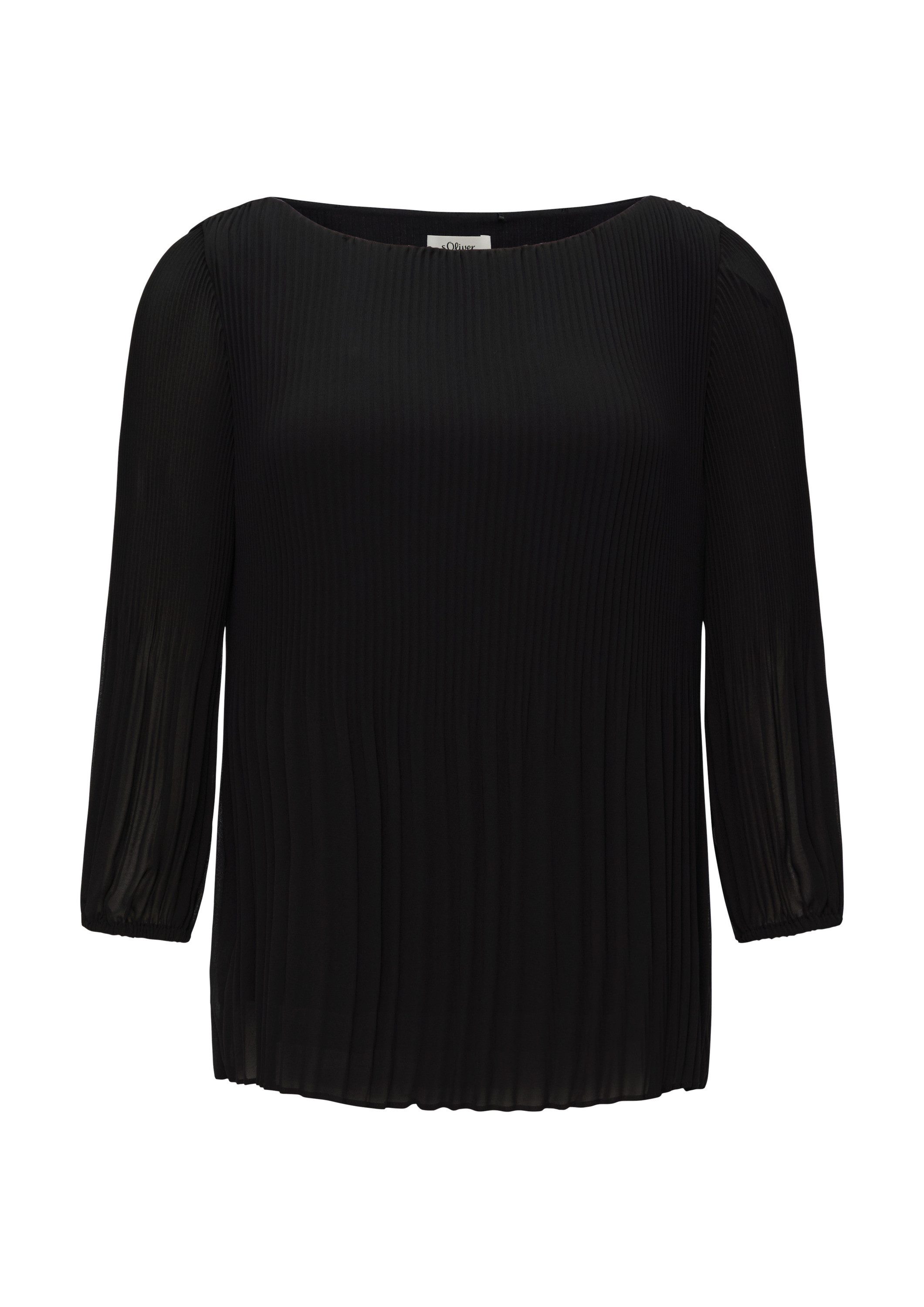 s.Oliver Kurzarmbluse Bluse Plisseebluse mit 3/4-Arm günstig online kaufen