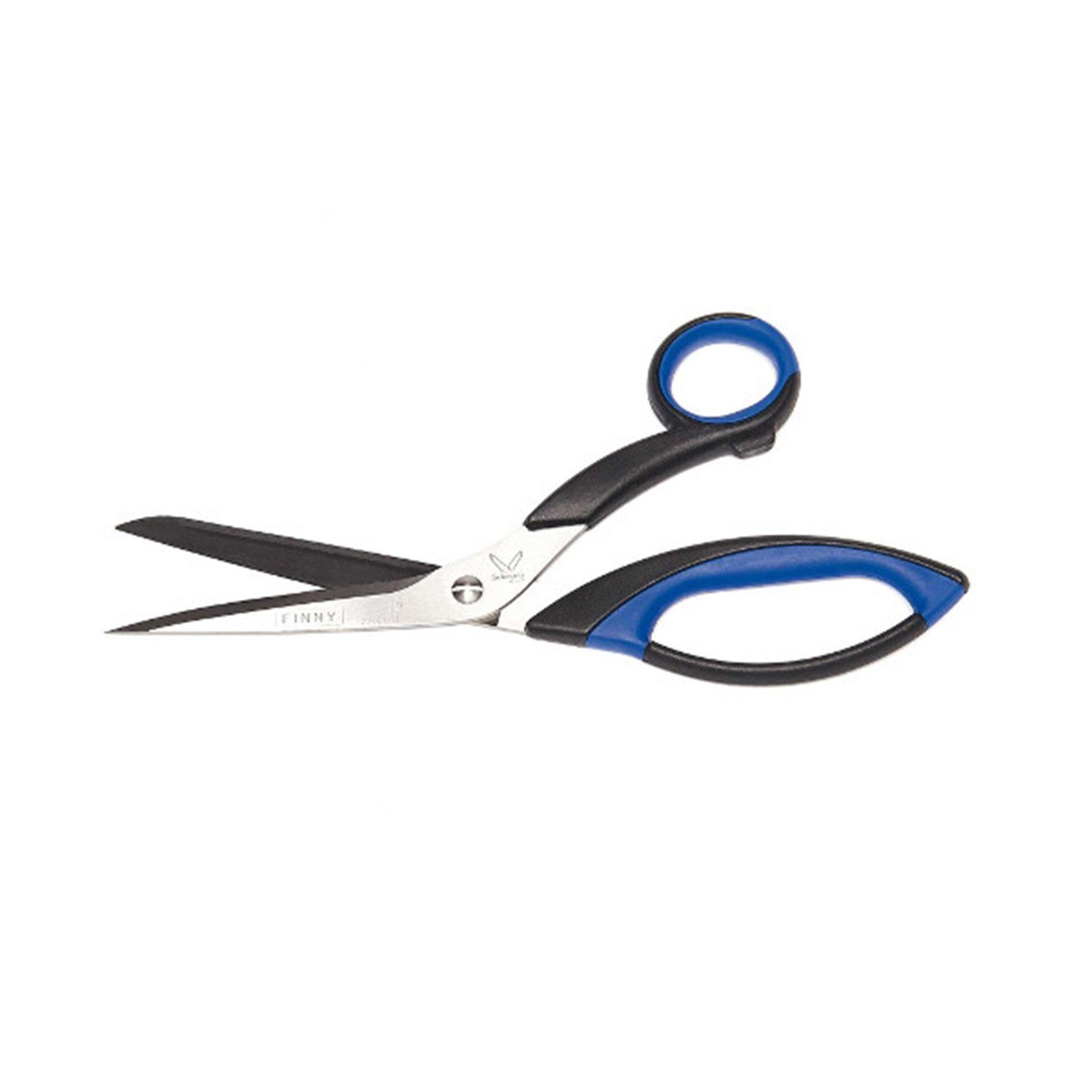 Kretzer Tapezierschere Tapezierschere "Finny" schwarz/blau 200mm, (Stück, 1-tlg., Tapezierschere), Tapetenschere Malerschere Bastelschere Spezialschere