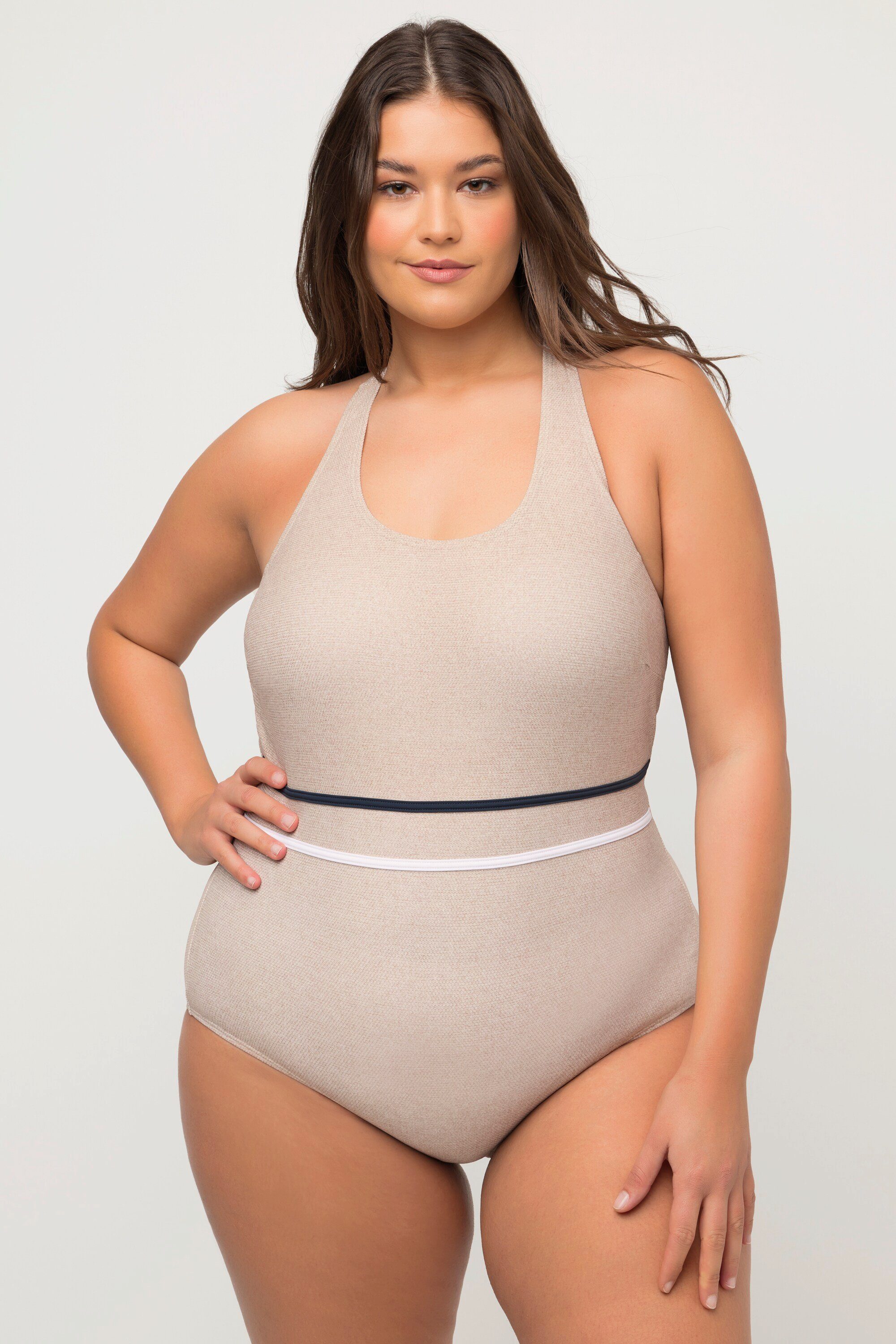Ulla Popken Badeanzug Badeanzug Juteoptik Softcups günstig online kaufen