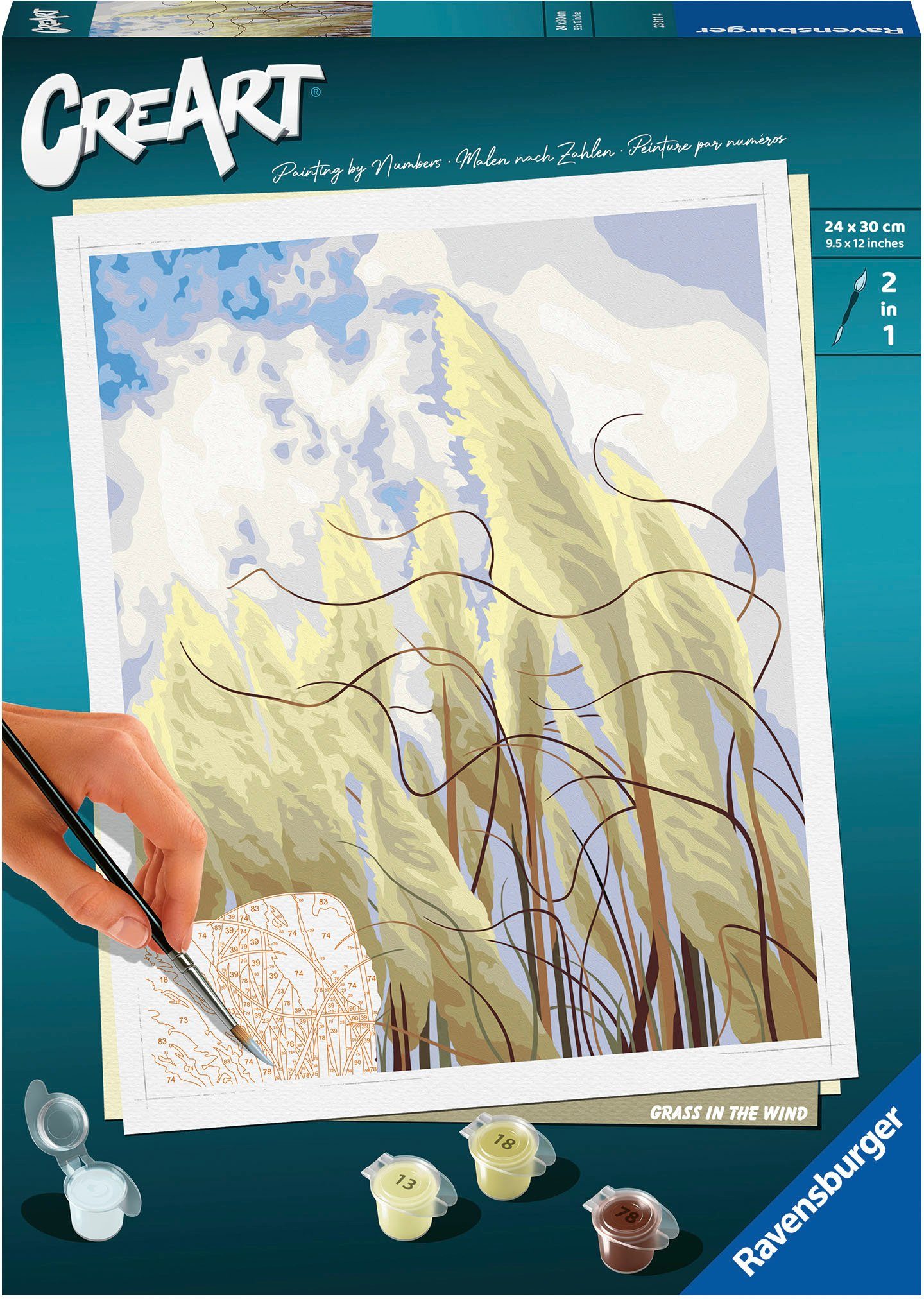 Ravensburger Malen nach Zahlen CreArt, Grass in the Wind, Made in Europe