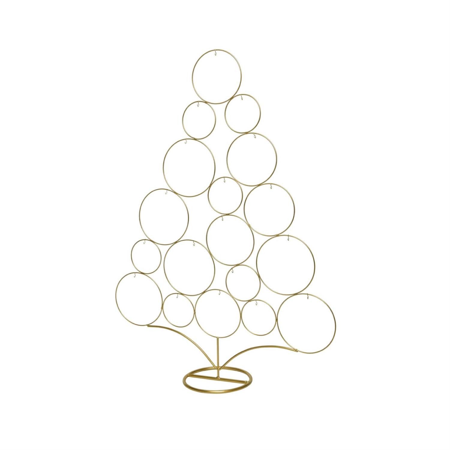 MARELIDA Dekobaum Aufsteller Metallbaum Weihnachtsdeko individuell dekorieren 85cm gold (1 St)