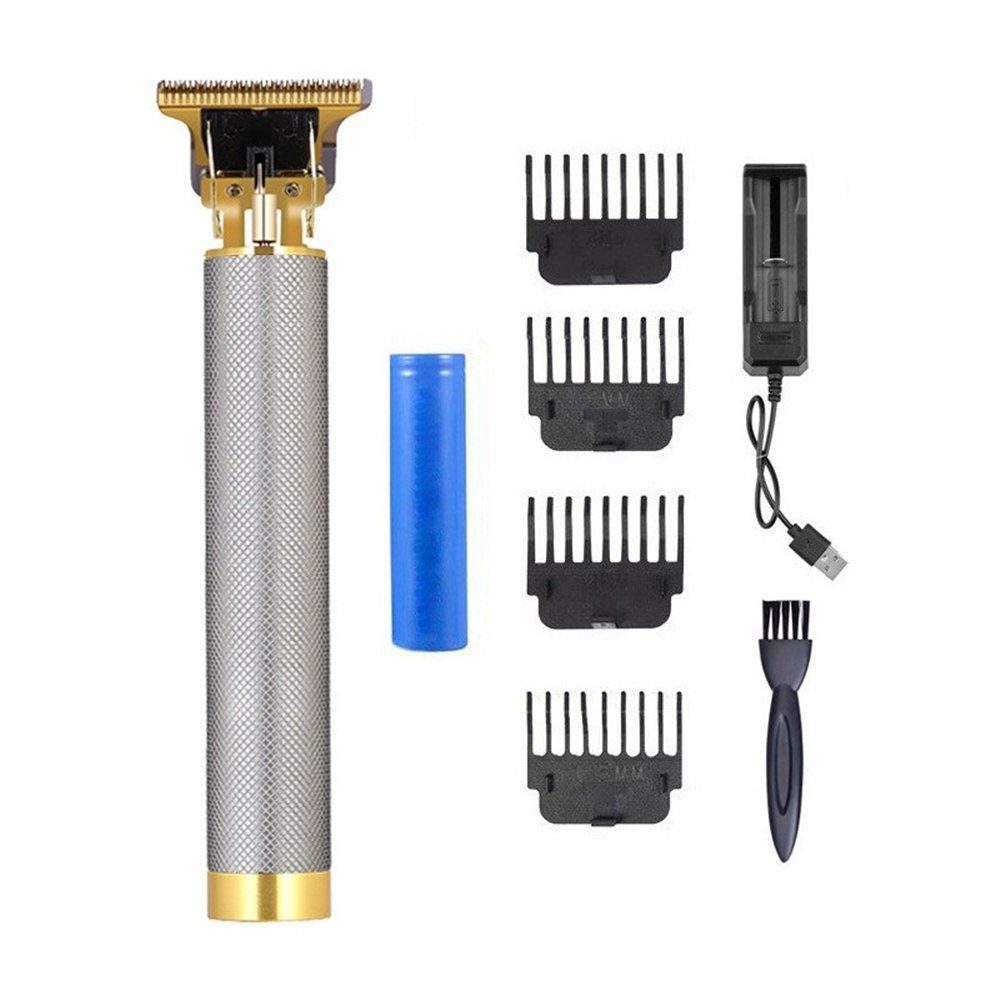 silber Haarschneider T-Blade autolock Profi Set, Haarschneidemaschine Haarschneider Metallskelett Haarschneider Ein-Knopf-Start. Rutschfestes