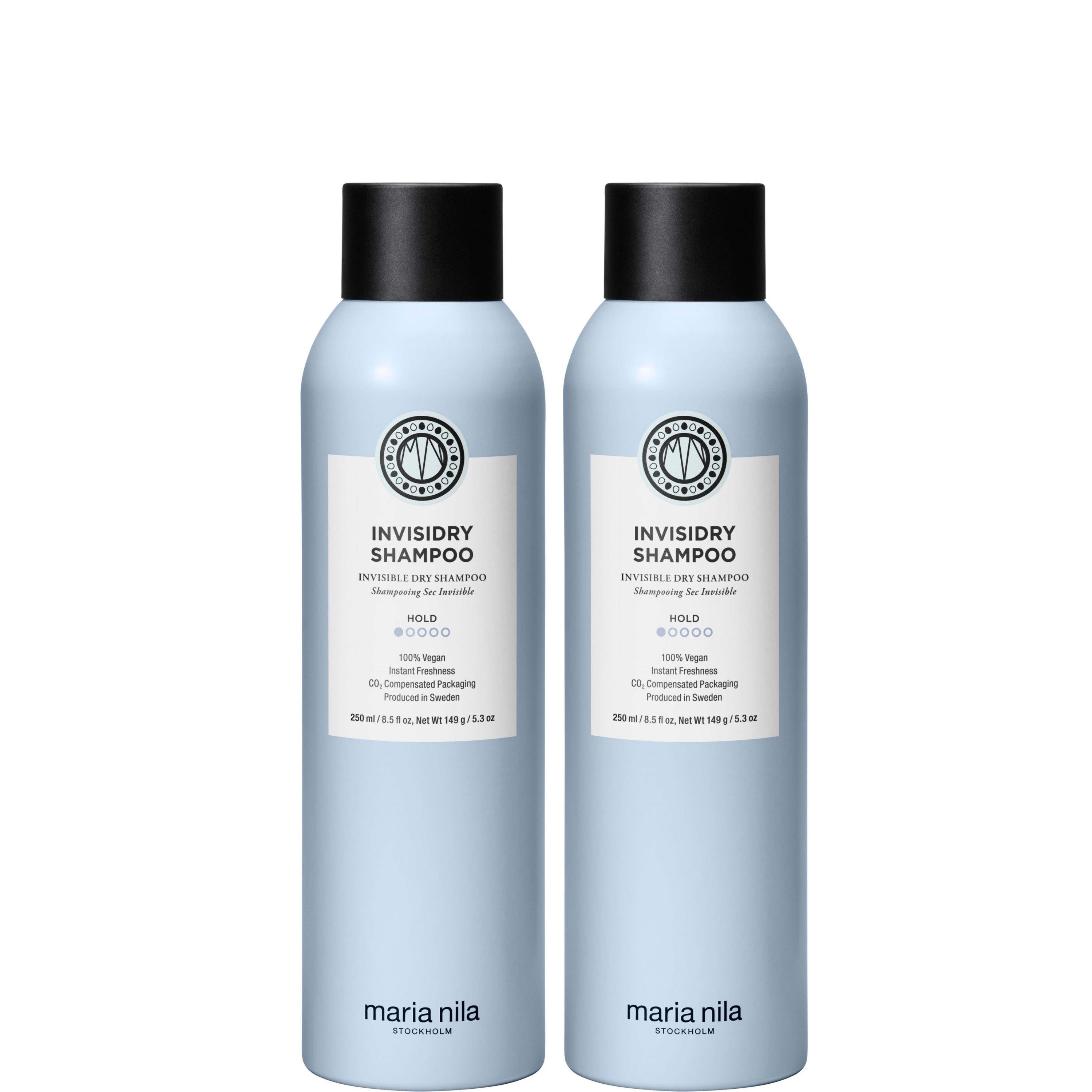 Maria Nila Trockenshampoo Style & Finish Invisidry Shampoo 2x 250ml = 500ml, 2-tlg., Schnelle Auffrischung für zwischendurch ohne Waschen