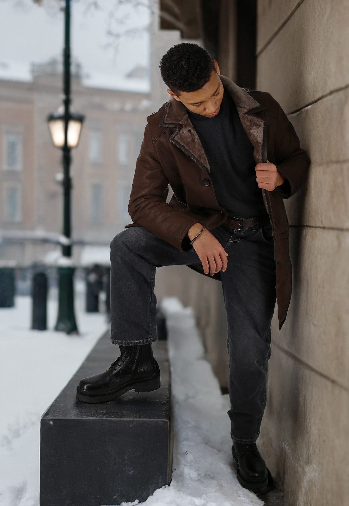 Hollert Wintermantel Lammfellmantel Antonio Chocolate günstig online kaufen