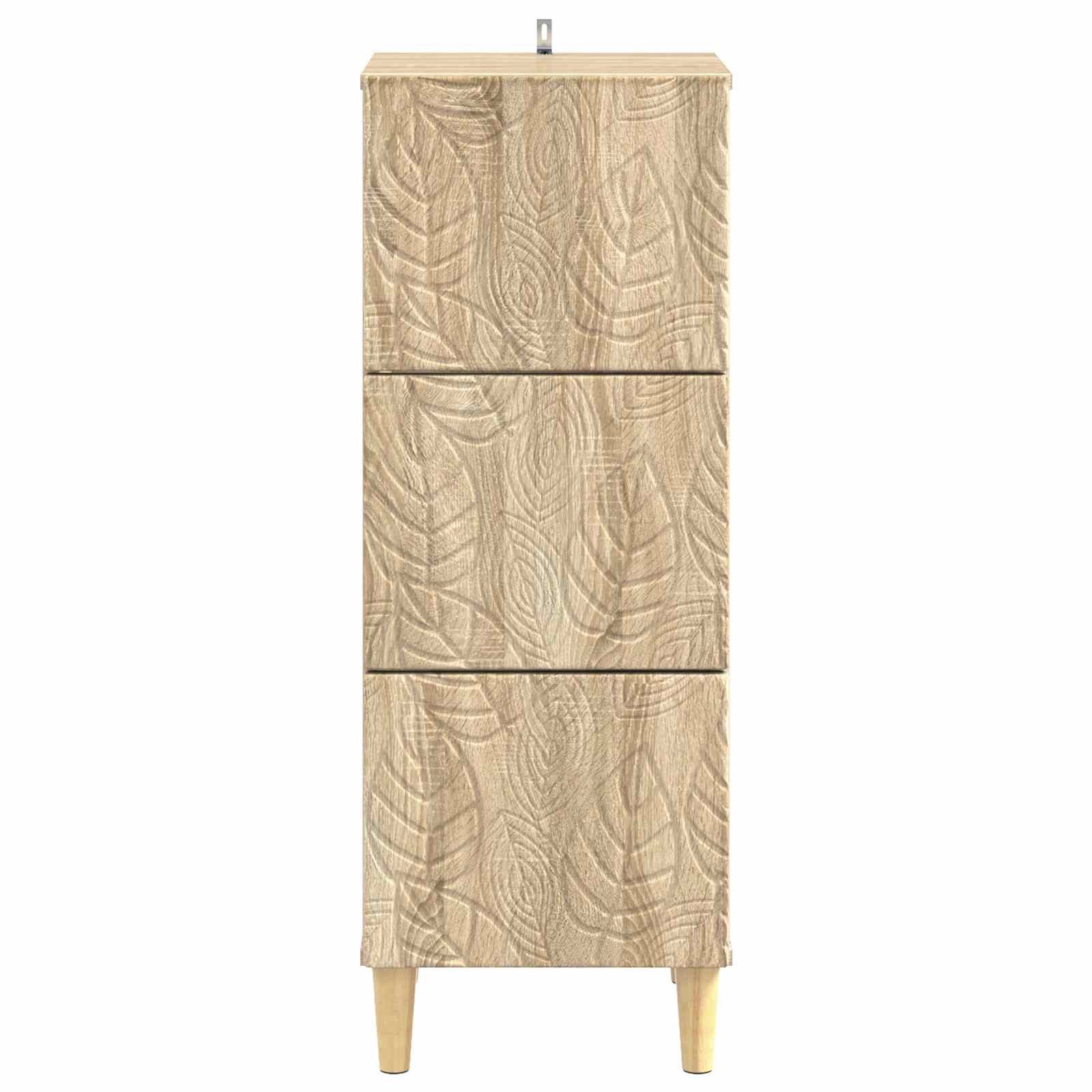vidaXL Kommode 33 x 34,5 x 90 cm Kommode Schubladenschrank Sideboard schmal Sonoma-Ei