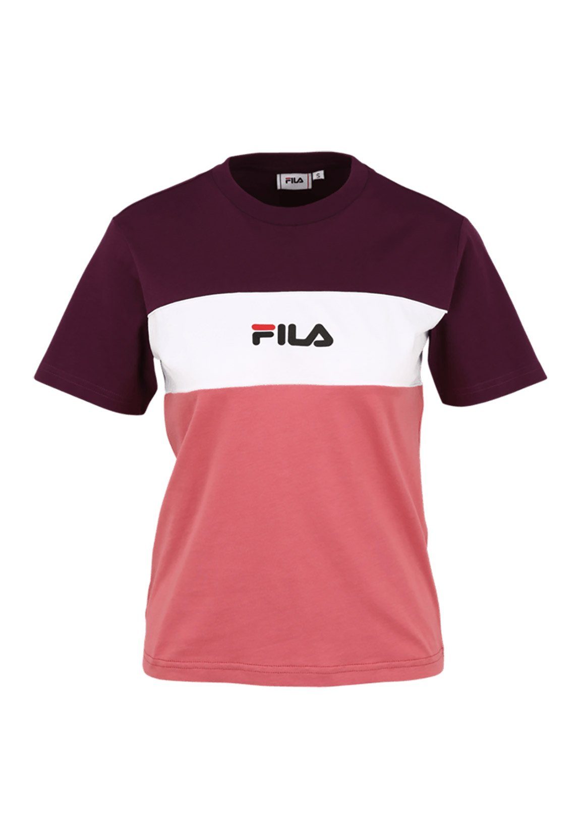 Fila T-Shirt »Fila Damen T-Shirt ANOKIA BLOCKED TEE 688488 Baroque Rose  Winter Bloom Bright White B449 Mehrfarbig« online kaufen | OTTO