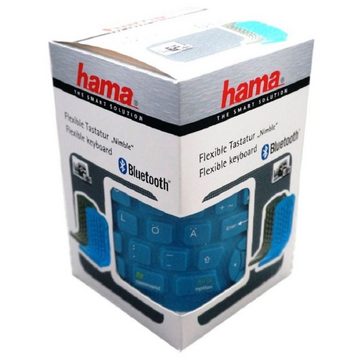 Hama Gummi Silikon Bluetooth Tastatur faltbar PC-Tastatur (Aufrollbare Bluetooth 3.0-Tastatur für PC, Tablet, iPad, Smartphone)