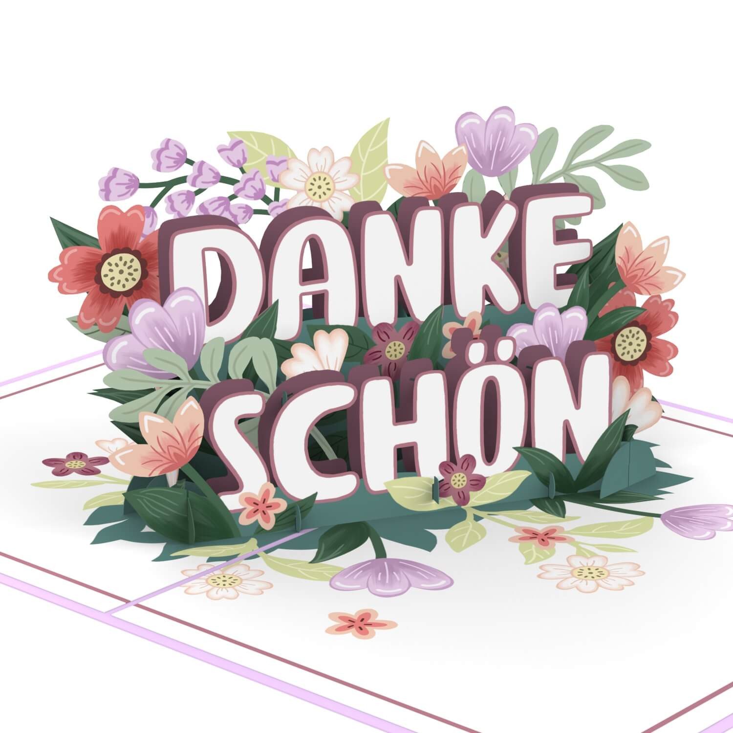 papercrush Dankeskarte Dankeschön Pop-Up Karte, Handgemacht, Lasergeschnitten, Pop Up