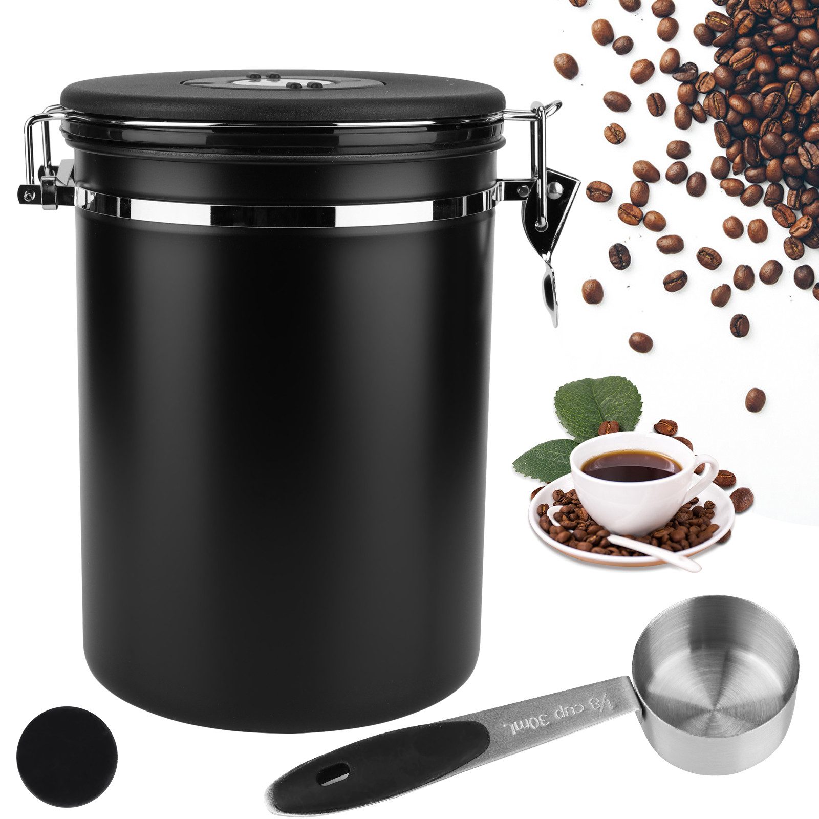 Kaffeedose Luftdichte Kaffeedose, Vakuum Kaffeebohnen Vorratsdose, 1,8 L / 2.8 L