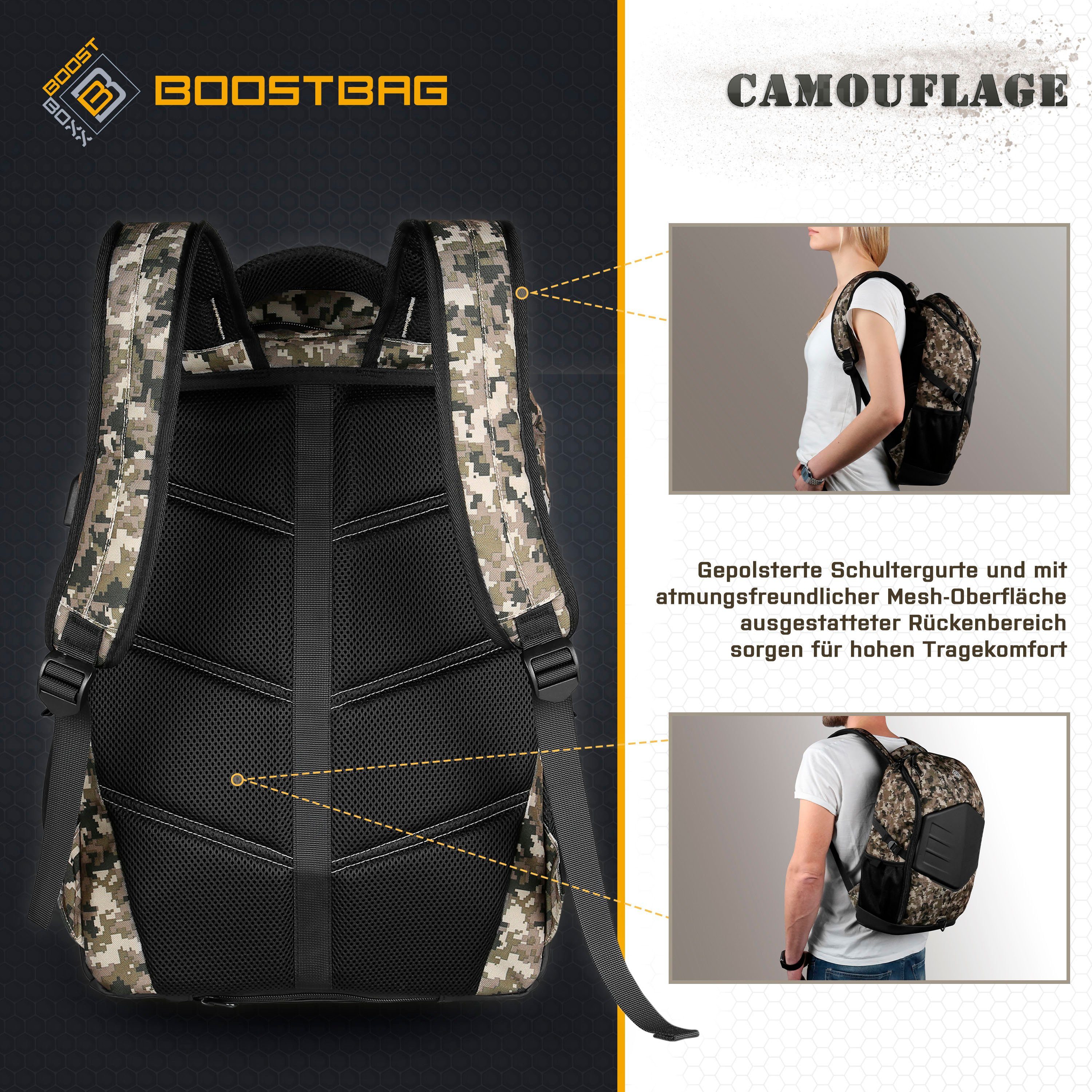 BoostBoxx Laptoprucksack Boostbag Camouflage
