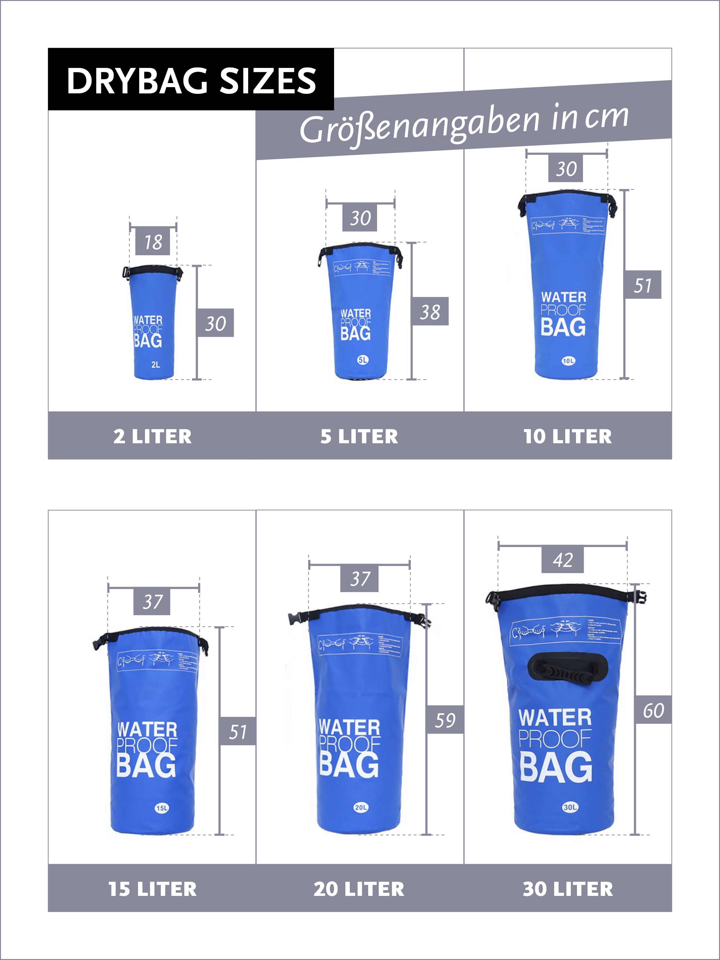 DonDon Drybag Beutel Trockentasche Trockenbeutel (1-tlg), wasserdichter outdoor Drybag
