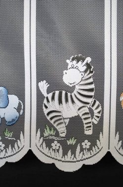 Scheibengardine nach Maß für Kinder Zoo Tiere, Gardinen Kranzusch, Stangendurchzug (1 St), transparent, Stablöcher, transparent