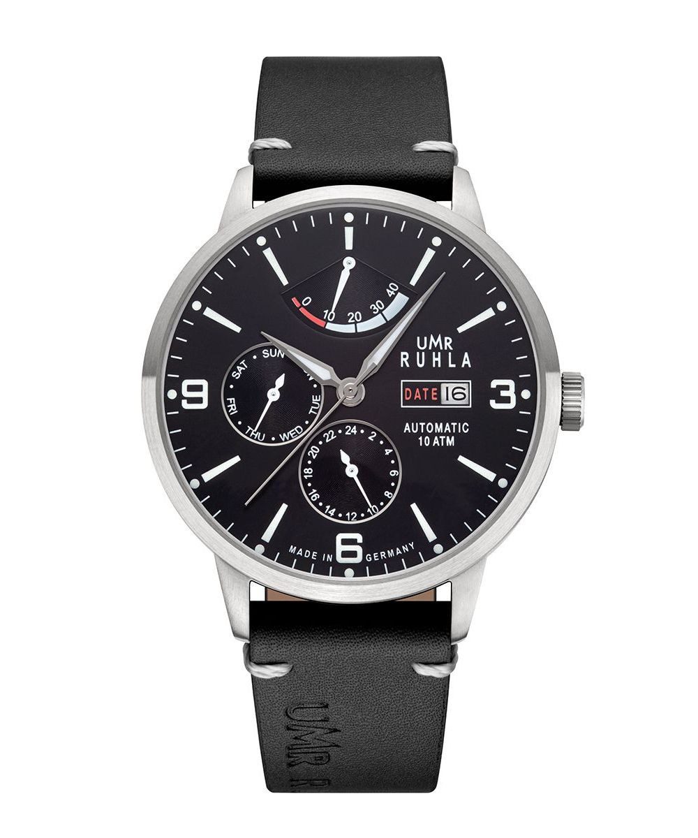 UMR Ruhla Automatikuhr Herrenuhr mit Lederband, 42 mm, 80271, Made in Germany