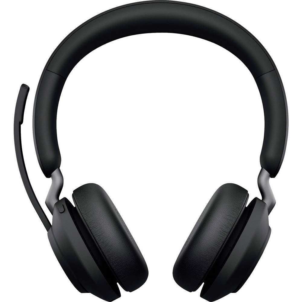 Jabra Bluetooth Evolve2 Kopfhörer (Lautstärkeregelung, black Stereo USB-C Batterieladeanzeige, Mikrofon-Stummschaltung) MS 65