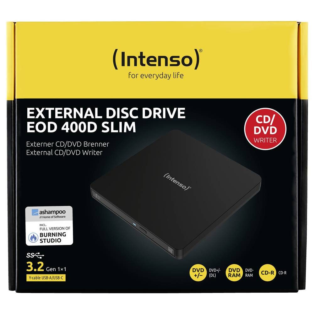 Intenso EOD 400D Slim Disc-Laufwerk (USB 3.2 Gen 1, DVD Super Multi DL, Schwarz) – Bild 2 von 5