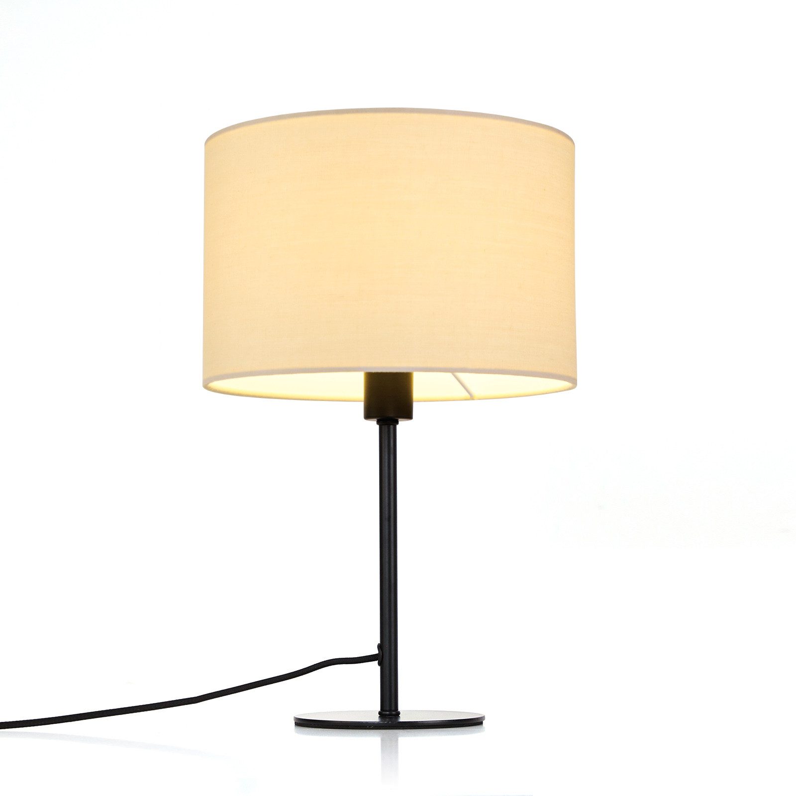 OTTO home Tischleuchte Avveline - Textilschirm Tischlampe, Ein-/Ausschalter, ohne Leuchtmittel, Tischlampe mit Stoffschirm, Höhe 36 cm, Ø 23 cm, Fassung E14