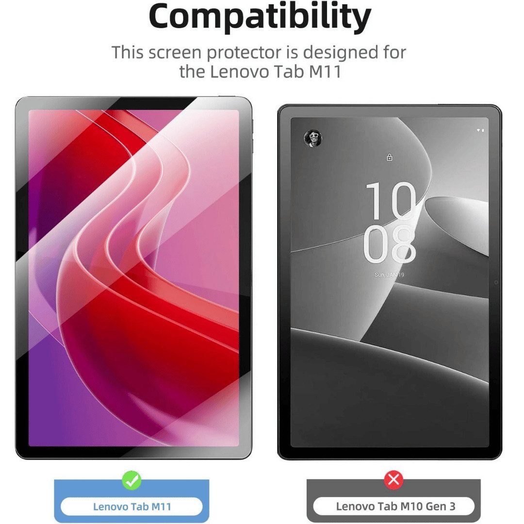 SmartUP Displayschutzglas 2X Schutzglas für Lenovo Tab M11 Panzerfolie Display Full Screen 9H für Lenovo Tab M11