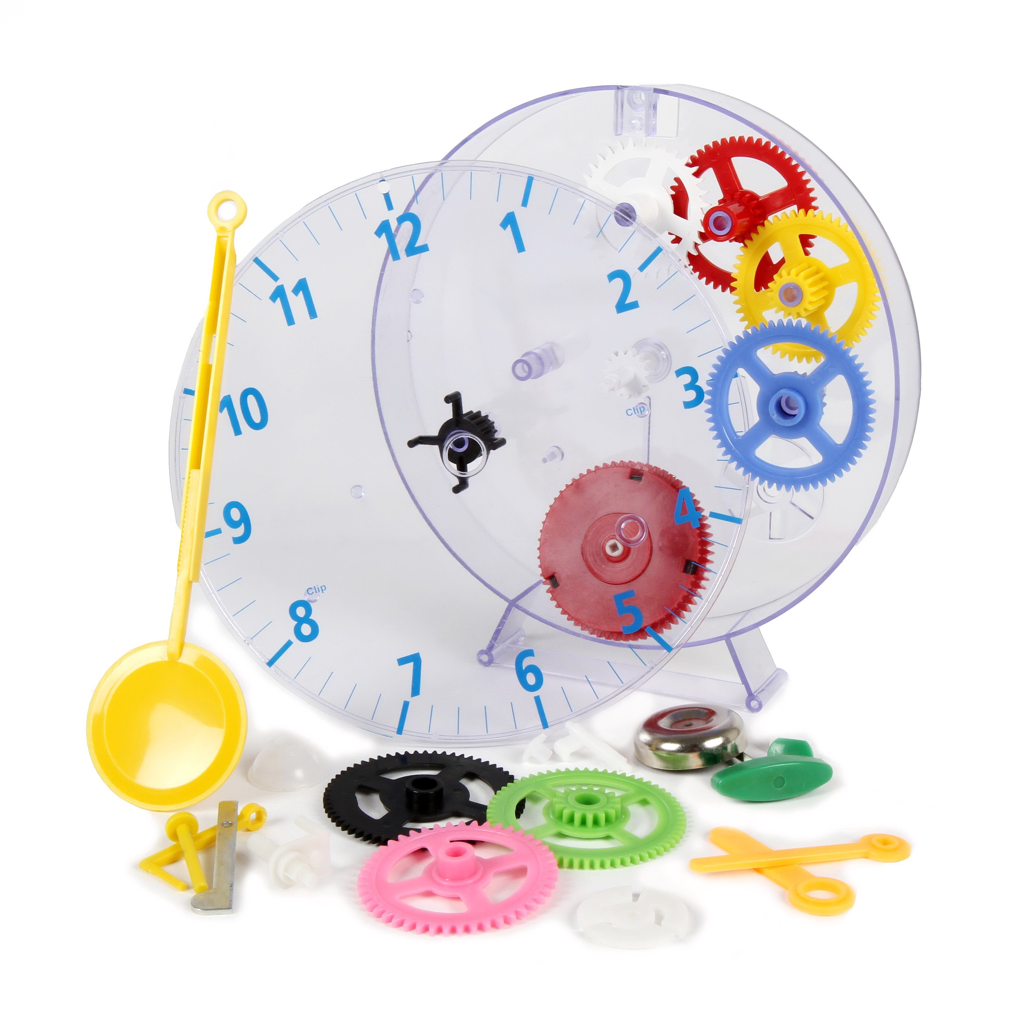 technoline Uhr Modell Kids Clock (faszinierender Pendeluhr-Bausatz für  Kinder), Transparentes Gehäuse: Sehen, wie sich alle Zahnräder drehen