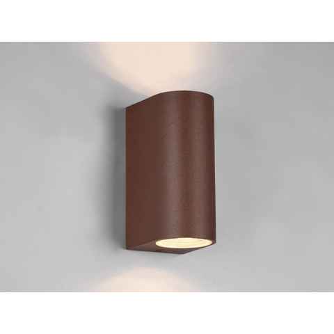 meineWunschleuchte LED Außen-Wandleuchte, LED wechselbar, warmweiß, up down Light, 15cm, Fassadenbeleuchtung für Hauswand, Rost-optik