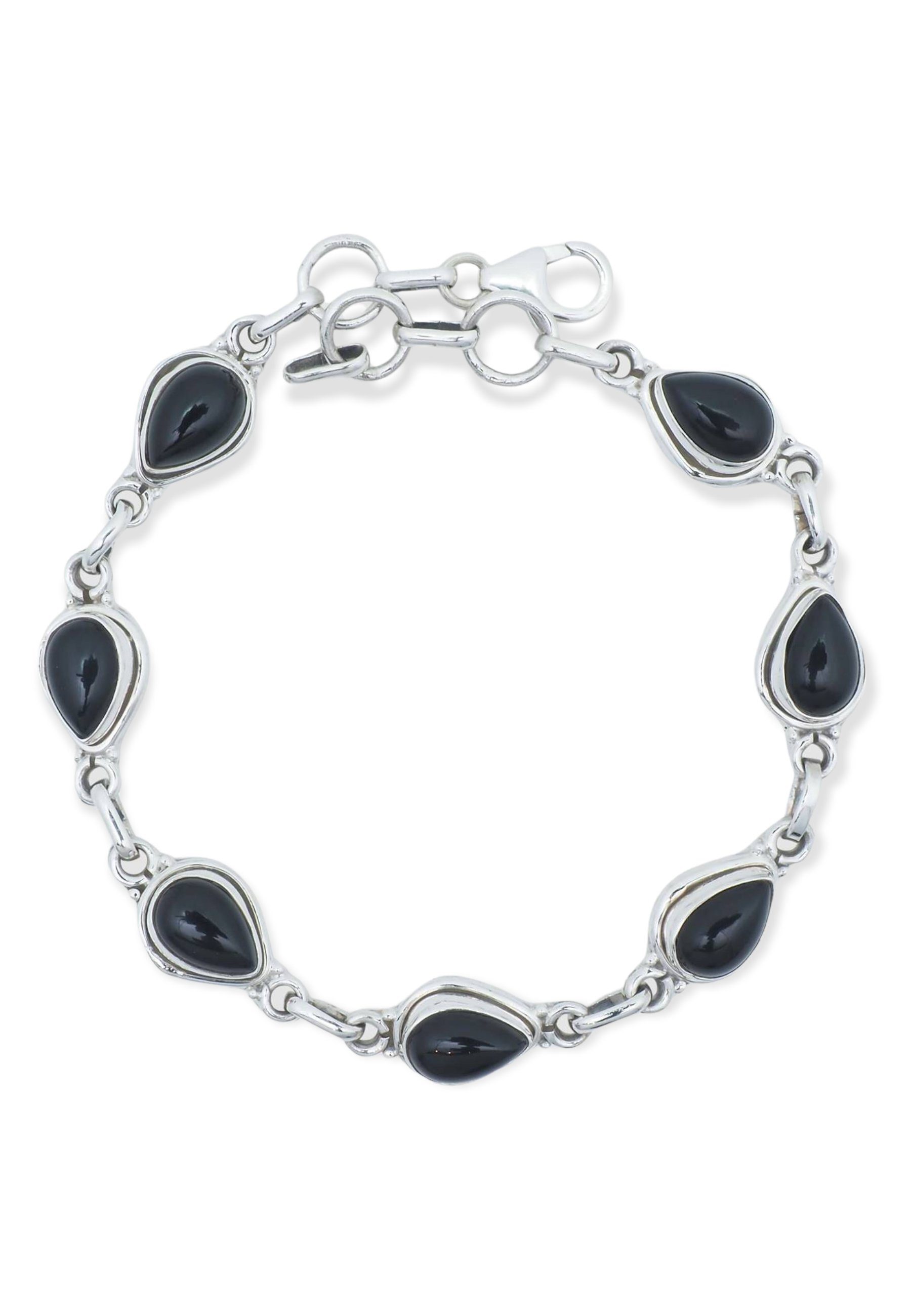 Silberarmband 925er mantraroma mit Silber Onyx