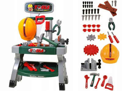 COIL Kinder-Werkzeug-Set Kleinkind-Werkzeugbank-Set, Kinder-Werkzeug-Set, (48-tlg., Ingenieurshelm), für Jungen und Mädchen im Alter von 3–5 Jahren