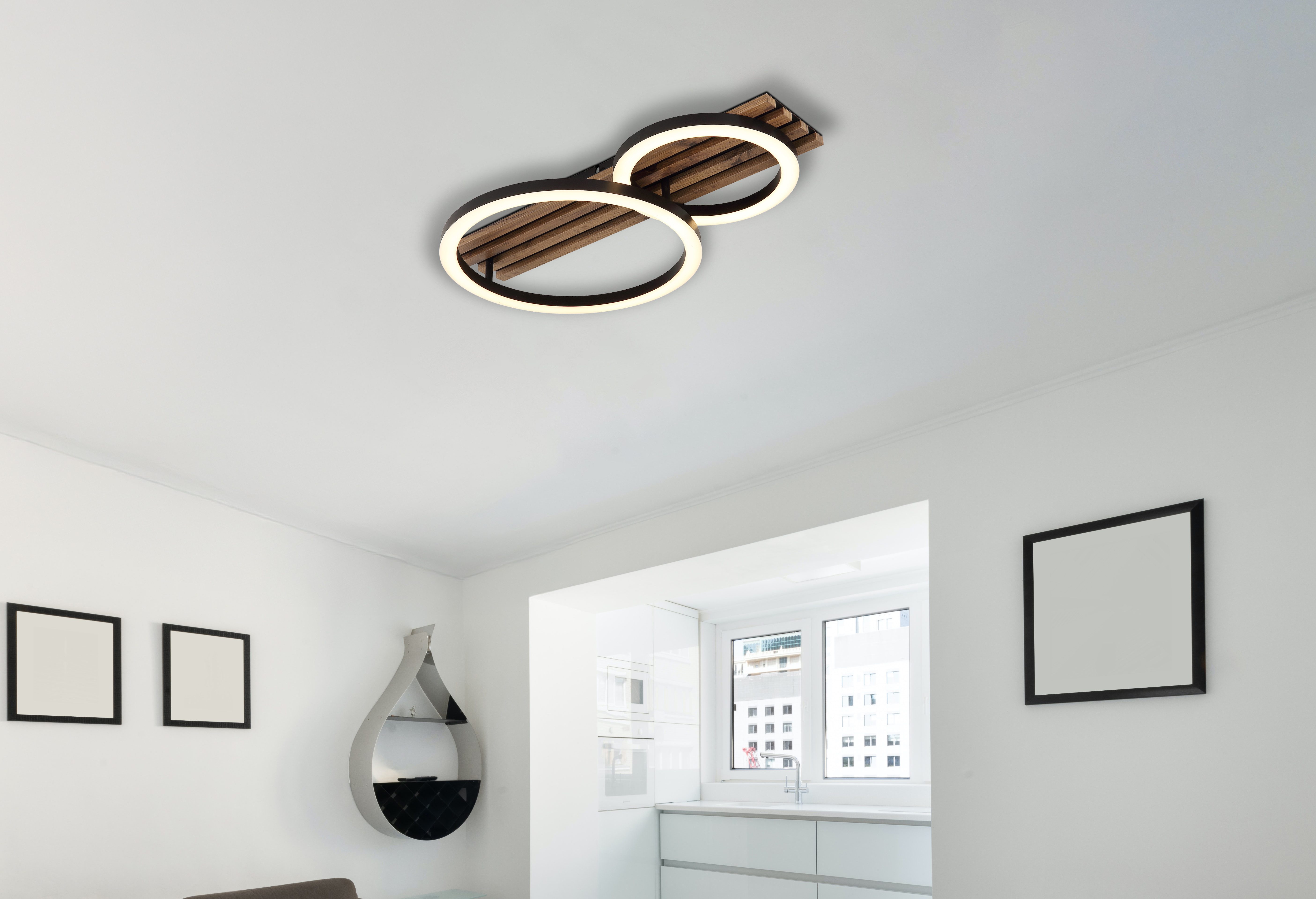 GLOBO LIGHTING Deckenleuchte TISHA, LED fest integriert, Warmweiß, Deckenlampe Wohnzimmer-Leuchte Schlafzimmer-Leuchte Flur Küche