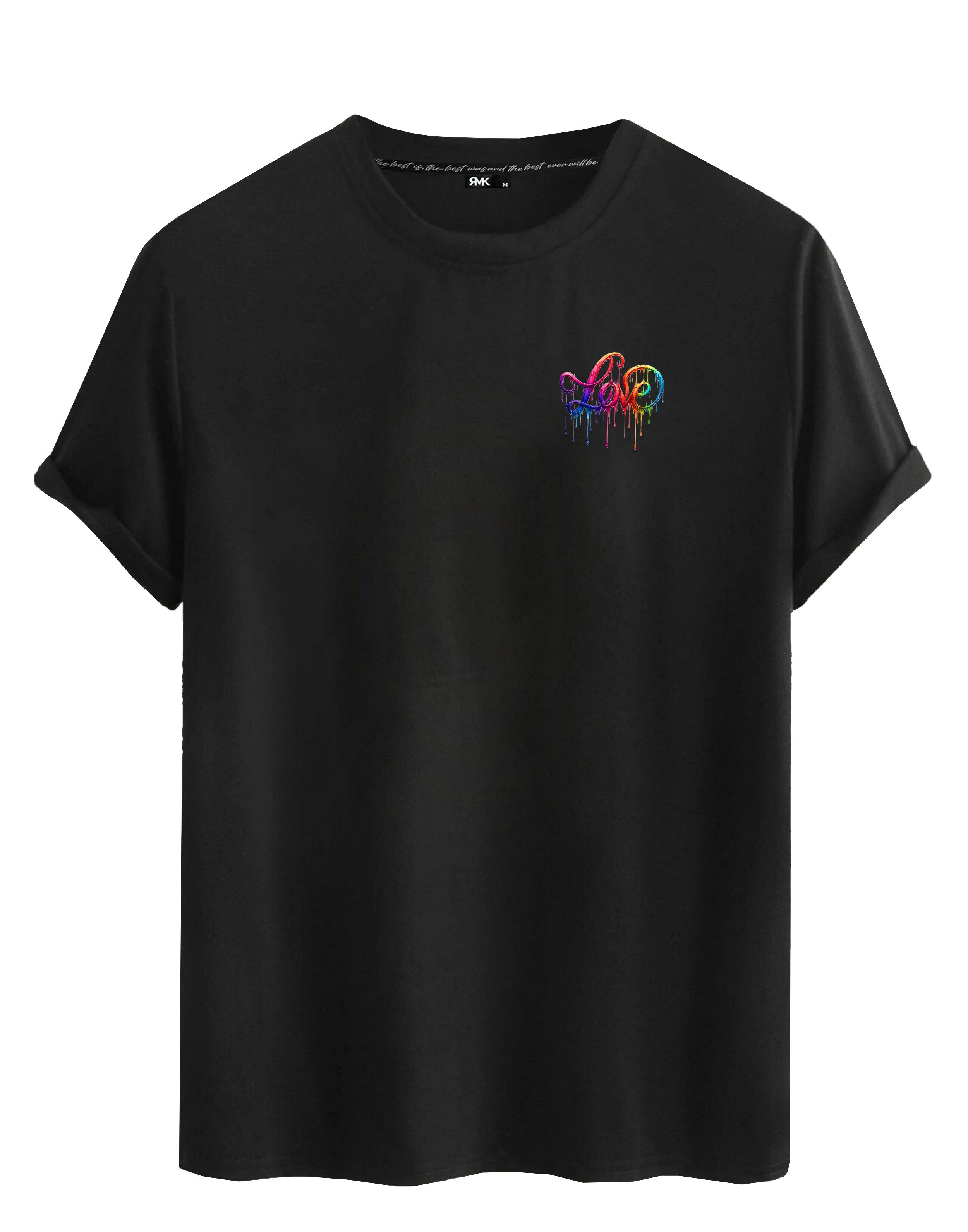 RMK T-Shirt Herren Shirt kurzarm Rundhals Basic Liebe mit "Love" Print aus günstig online kaufen