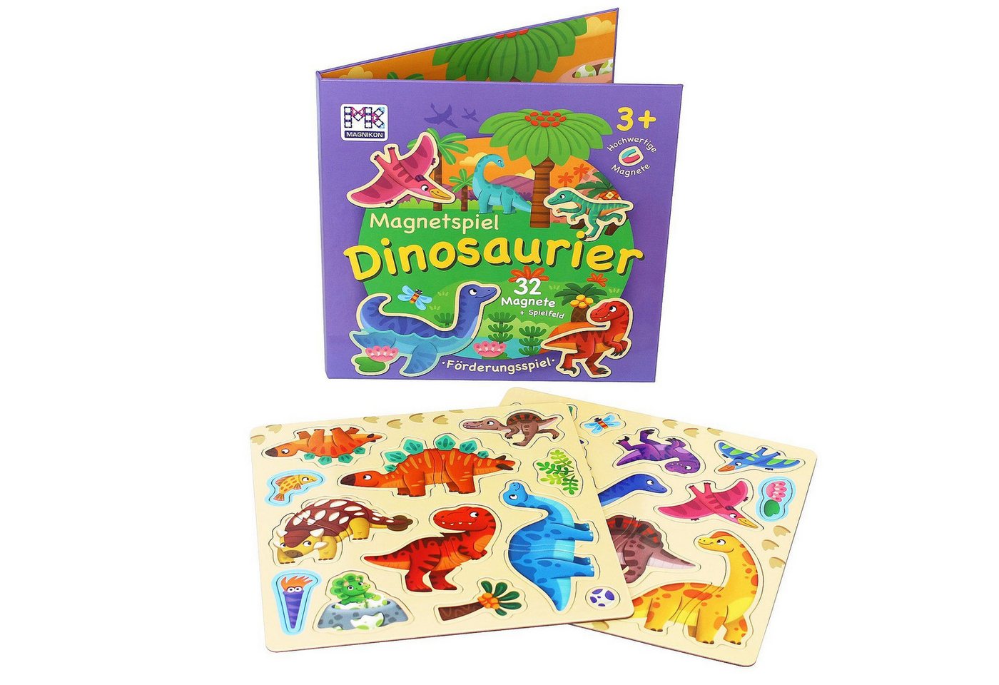 MAGNIKON Spiel Magnetspiel Autofahrt Beschäftigung für Kinder ab 3 Jahren, Magnetspiel Fahrzeuge, 32 Puzzle Magnete