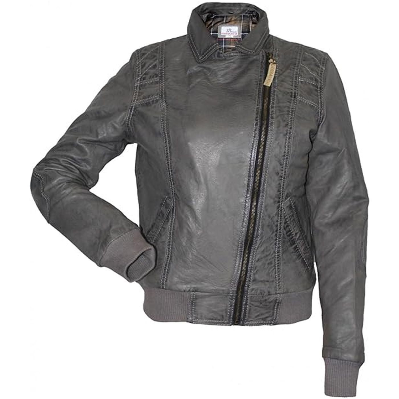German Wear Lederjacke Trend 404J grau Damen Lederjacke Jacke aus Lamm Napp günstig online kaufen