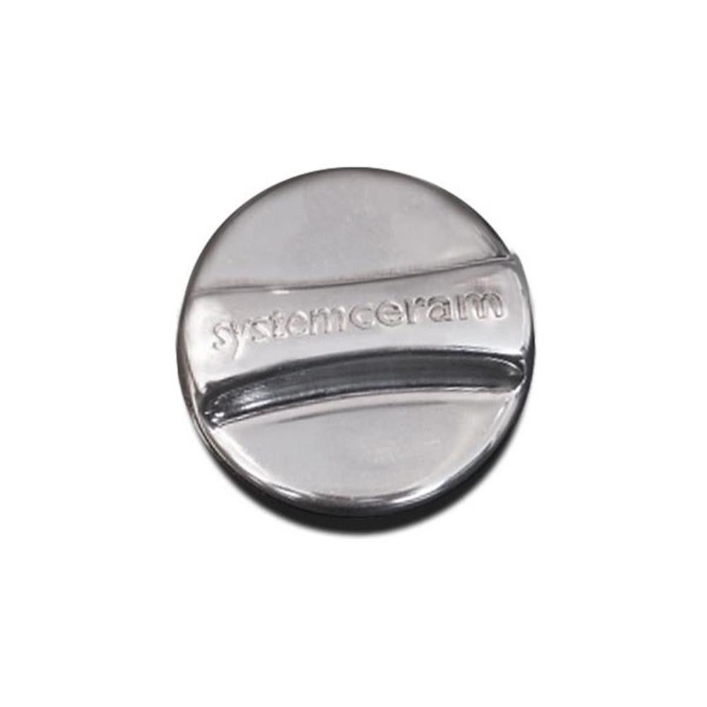 Systemceram Einbauspüle Drehknopf rund für Excenterbetätigung Edelstahl glänzend