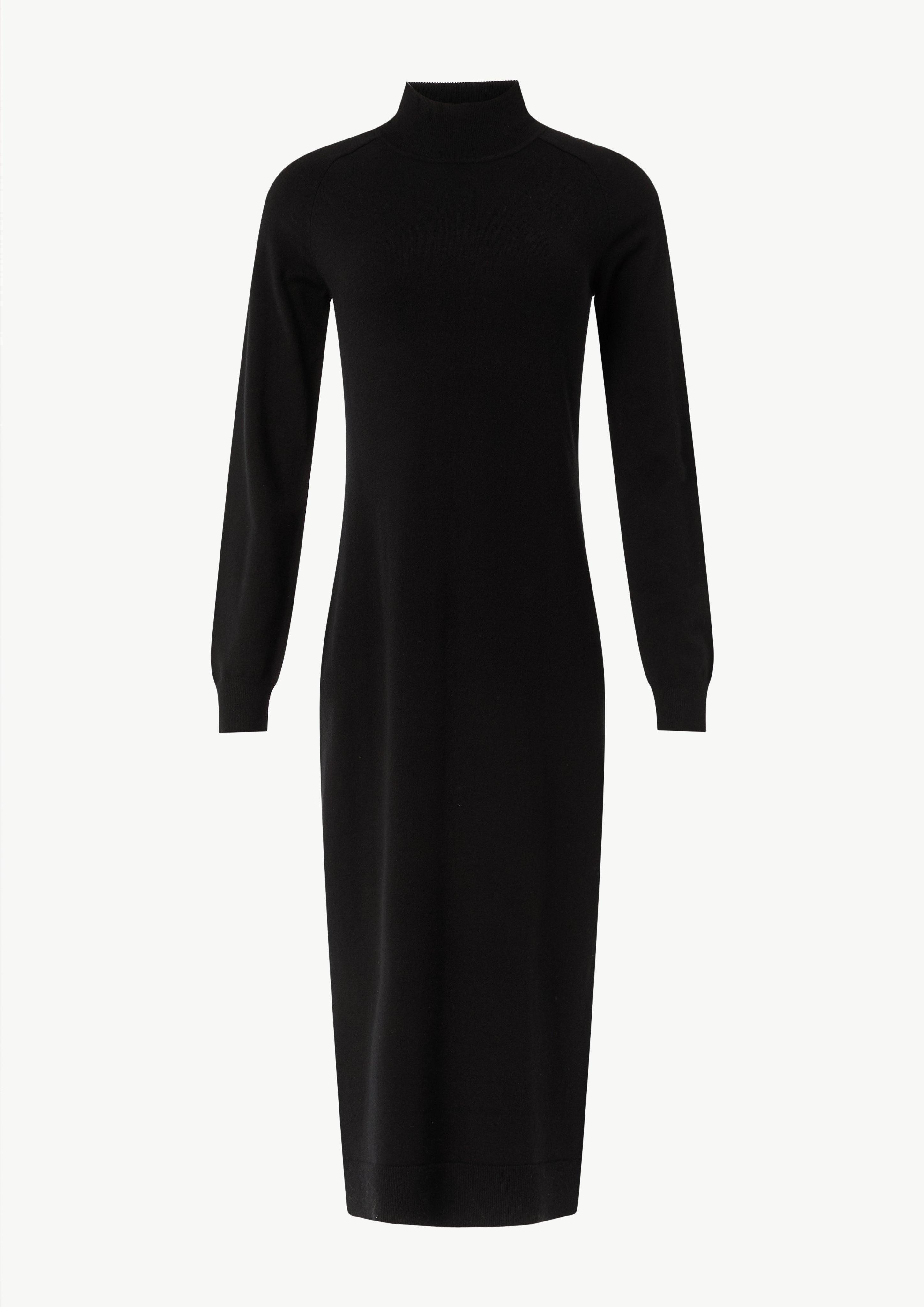 Maxikleid Antalliertes Strickkleid mit Turtleneck und seitlichen Schlitzen