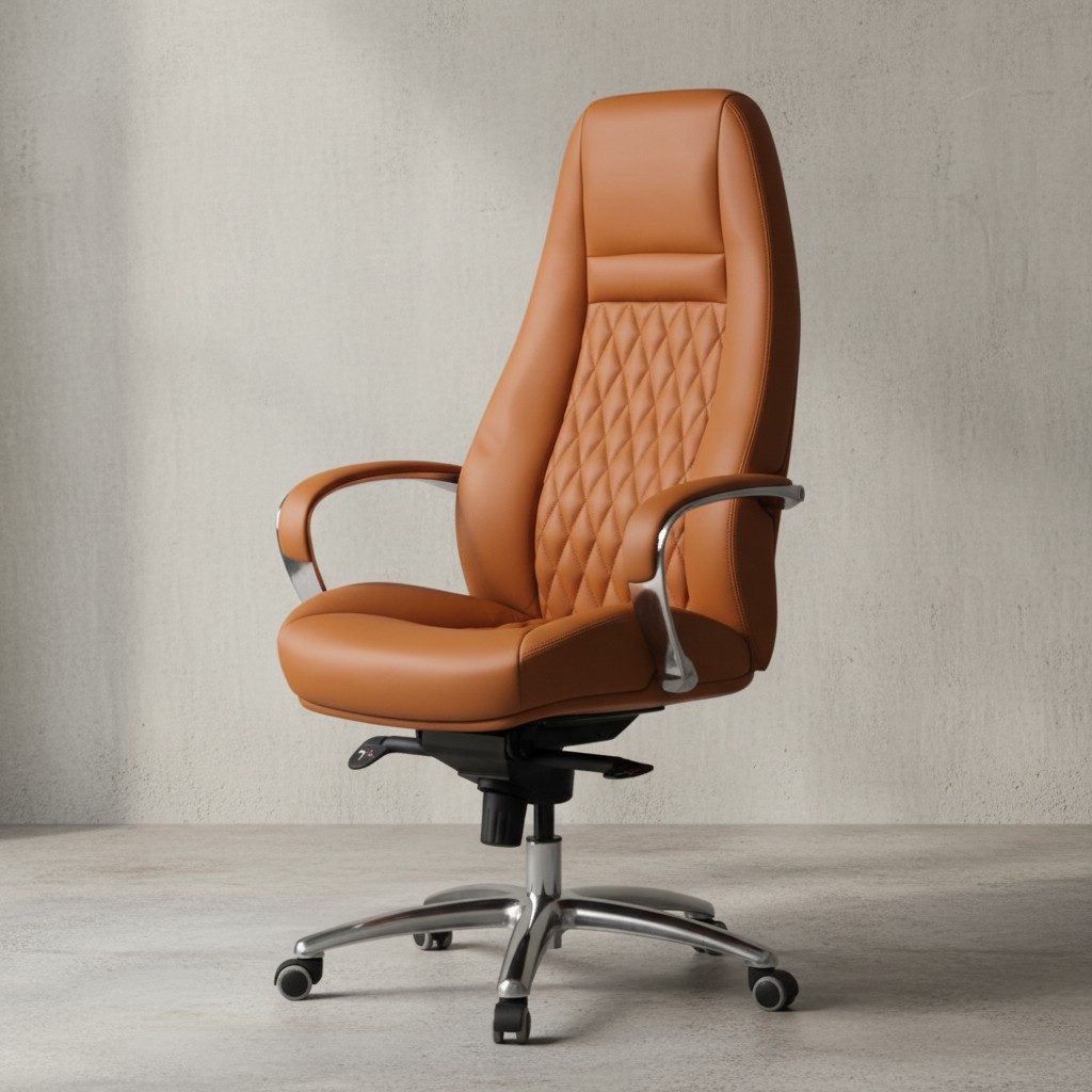 KADIMA DESIGN Chefsessel Premium-Bürostuhl MADRID - Echtleder für bequemes Arbeiten (Armlehnen, Wippmechanik, Multiblock-Mechanik)