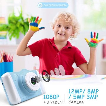 ITSHINY 3 - 10 Jahre Alter Mädchen Geburtstag Spielzeug Kinderkamera (12 MP, mit 3,5-Zoll-Großbildschirm 1080P HD 12MP Eingebaute 32GB SD-Karte)
