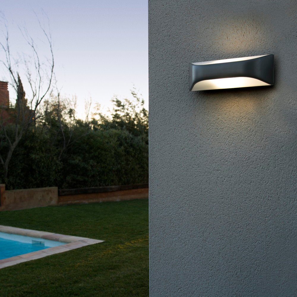FARO Barcelona Faro enthalten: Angabe, Dunkelgrau, in Leuchtmittel warmweiss, Funktionale Outdoor-Leuchte Aussenwandleuchte, View keine Nein, Deckenleuchte Außenwandleuchte Aussenlampe