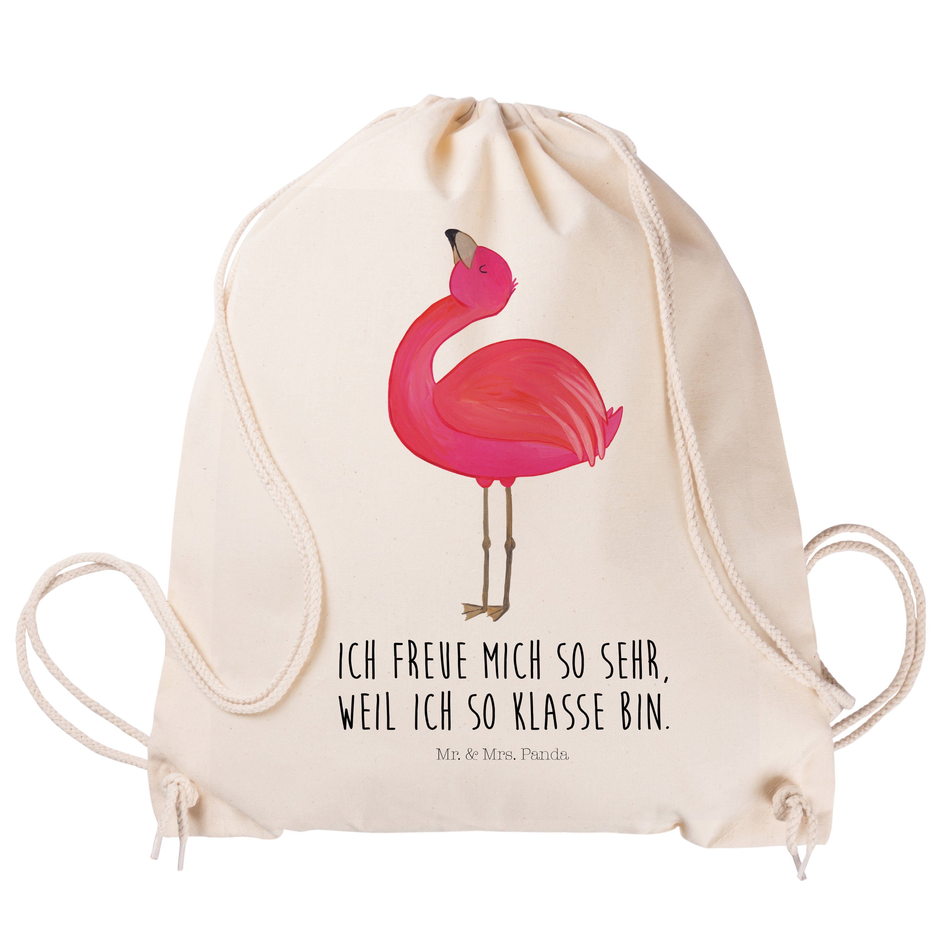 Mr. & Mrs. stolz Flamingo Kinder, Sportbeutel Panda Tasche, Geschenk, - Sporttasche Transparent - (1-tlg)